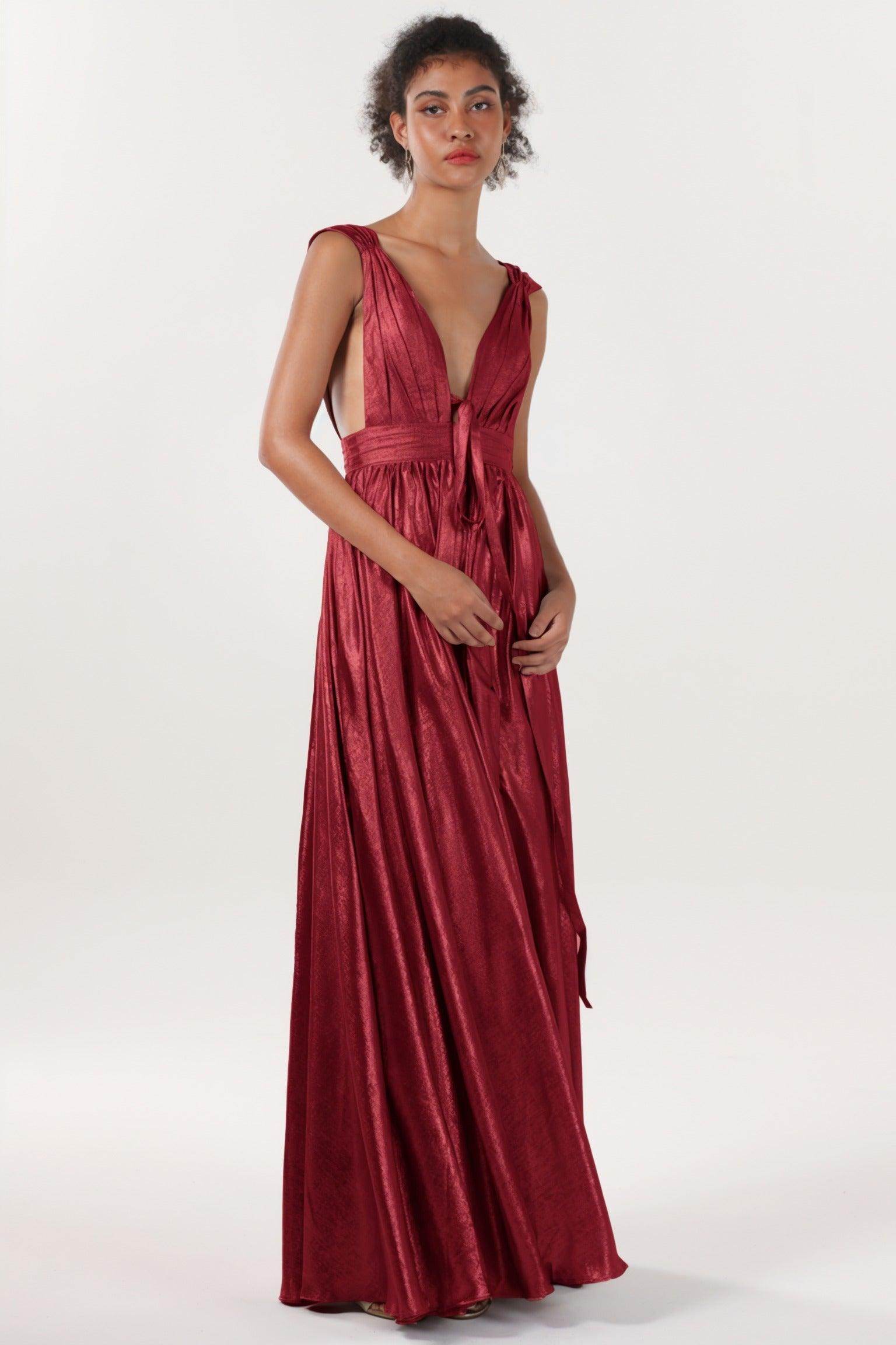A-line Maxi Metallic Formal Dress CS0648 - COCOMELODY