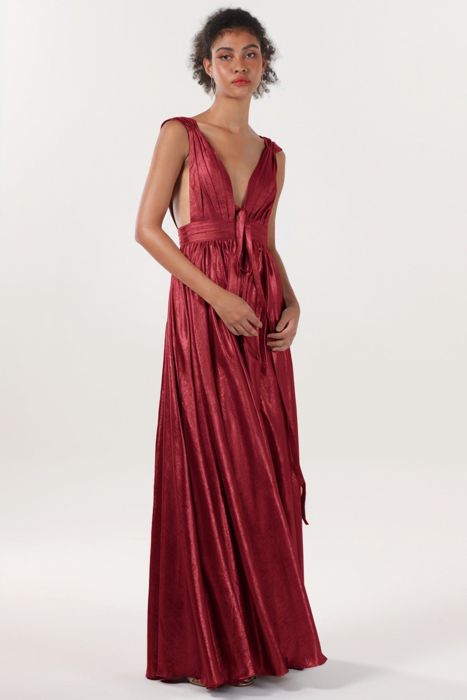 A-line Maxi Metallic Formal Dress CS0648 - COCOMELODY