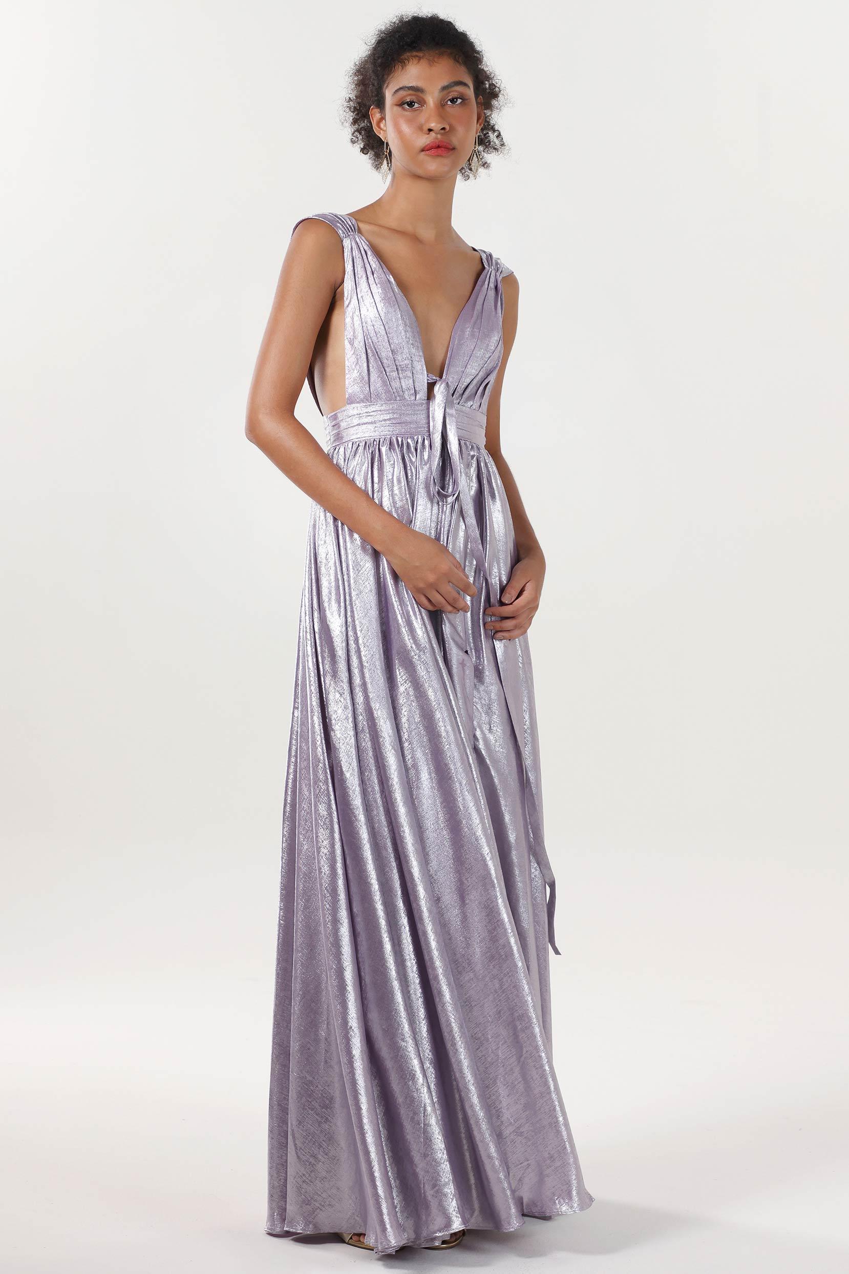 A-line Maxi Metallic Formal Dress CS0648 - COCOMELODY
