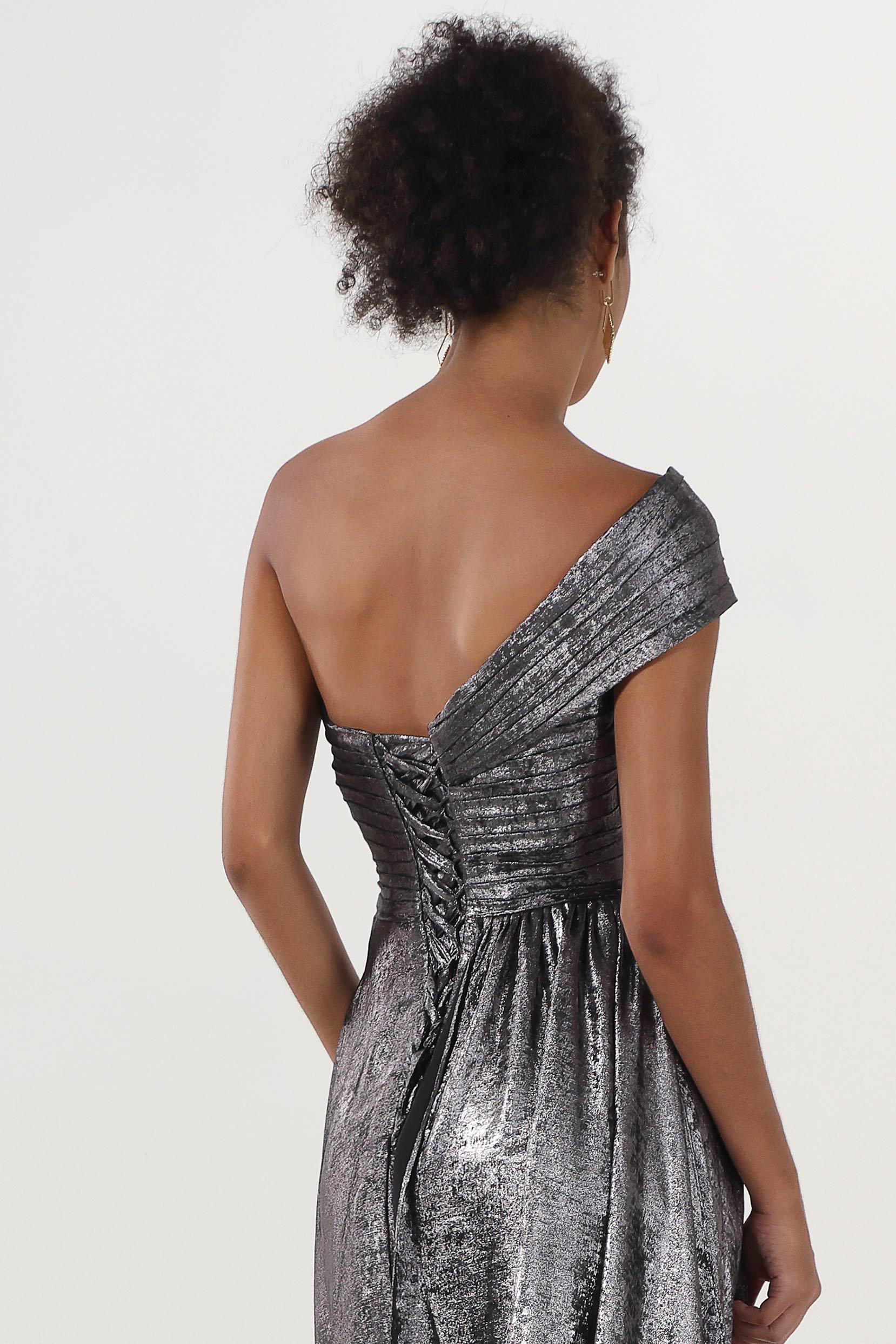 A-Line Maxi Metallic Formal Dress CS0653 - COCOMELODY