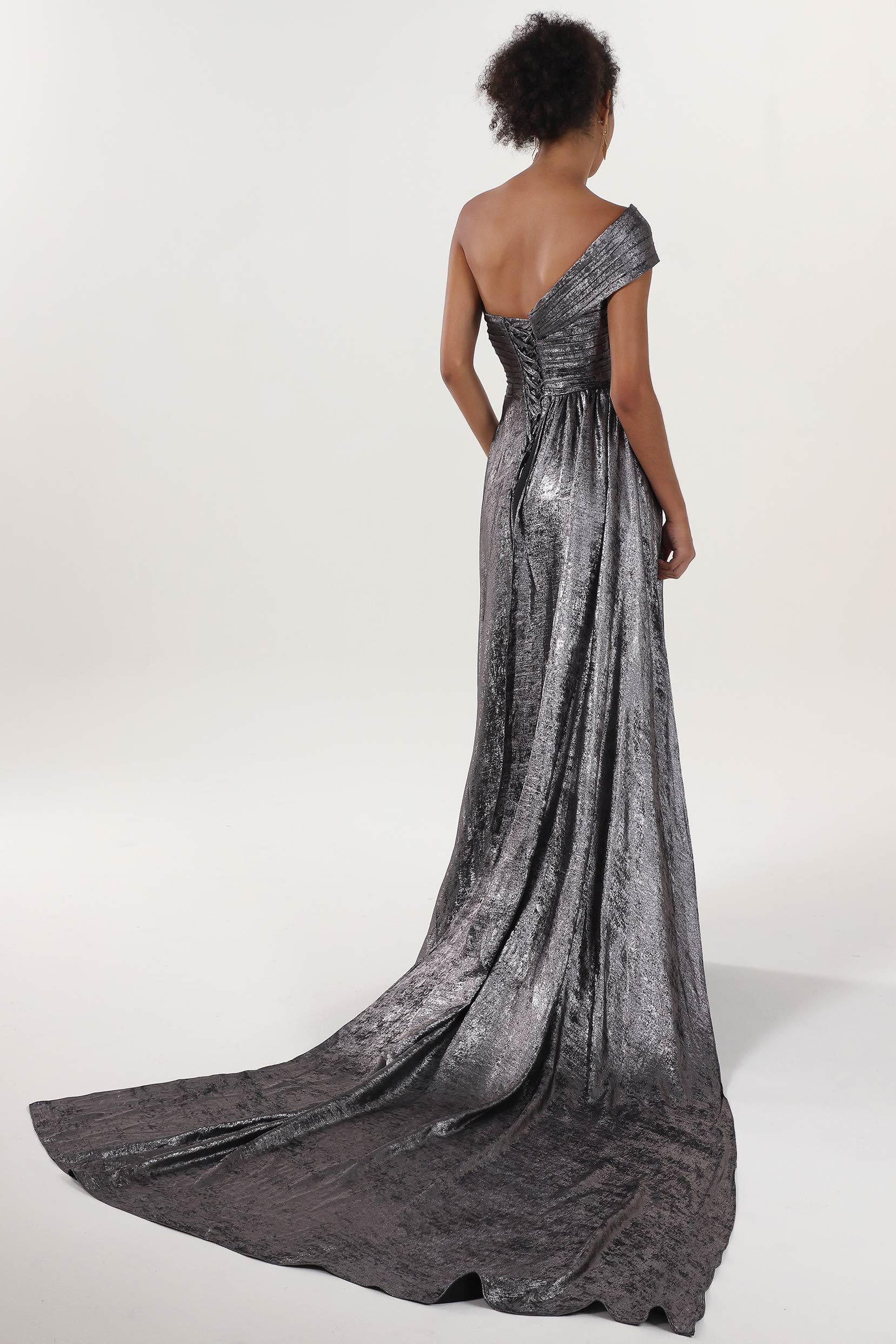 A-Line Maxi Metallic Formal Dress CS0653 - COCOMELODY