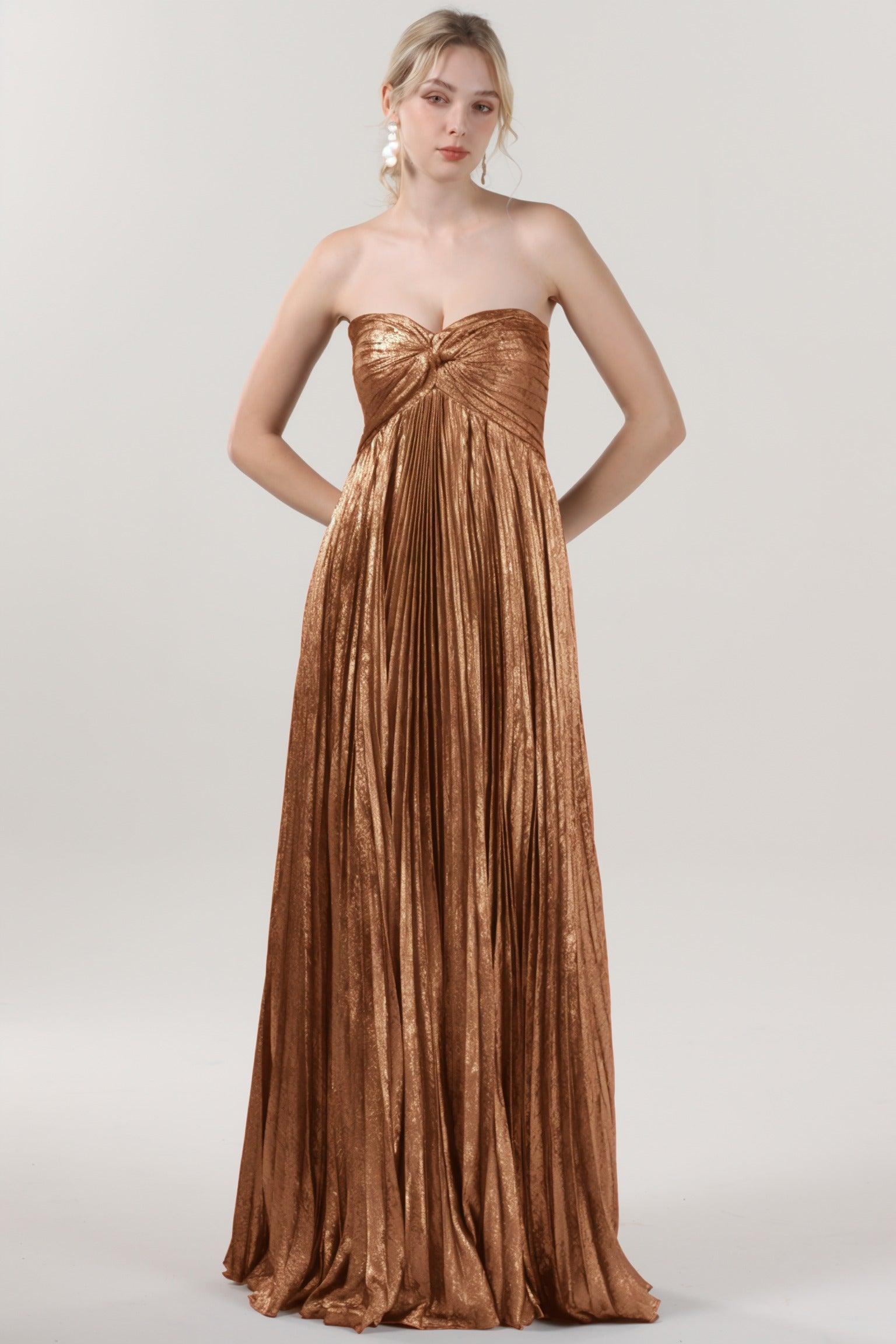 A-Line Maxi Metallic Formal Dress CS0654 - COCOMELODY