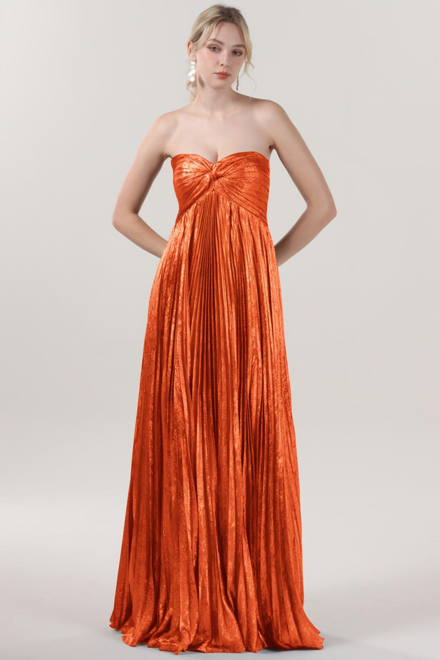 A-Line Maxi Metallic Formal Dress CS0654 - COCOMELODY