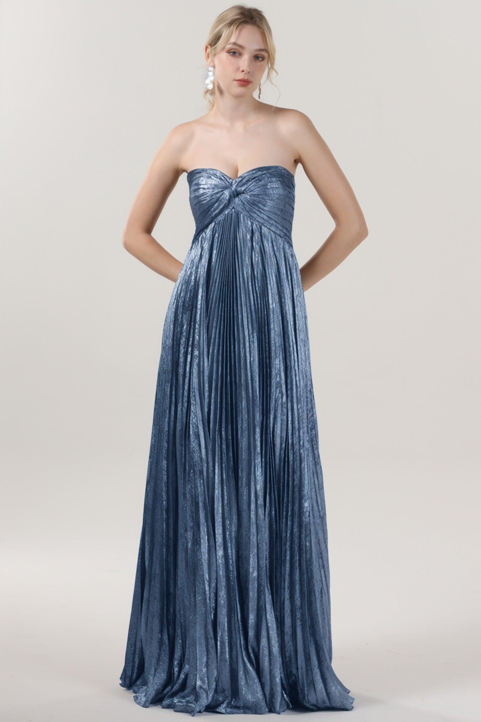 A-Line Maxi Metallic Formal Dress CS0654 - COCOMELODY