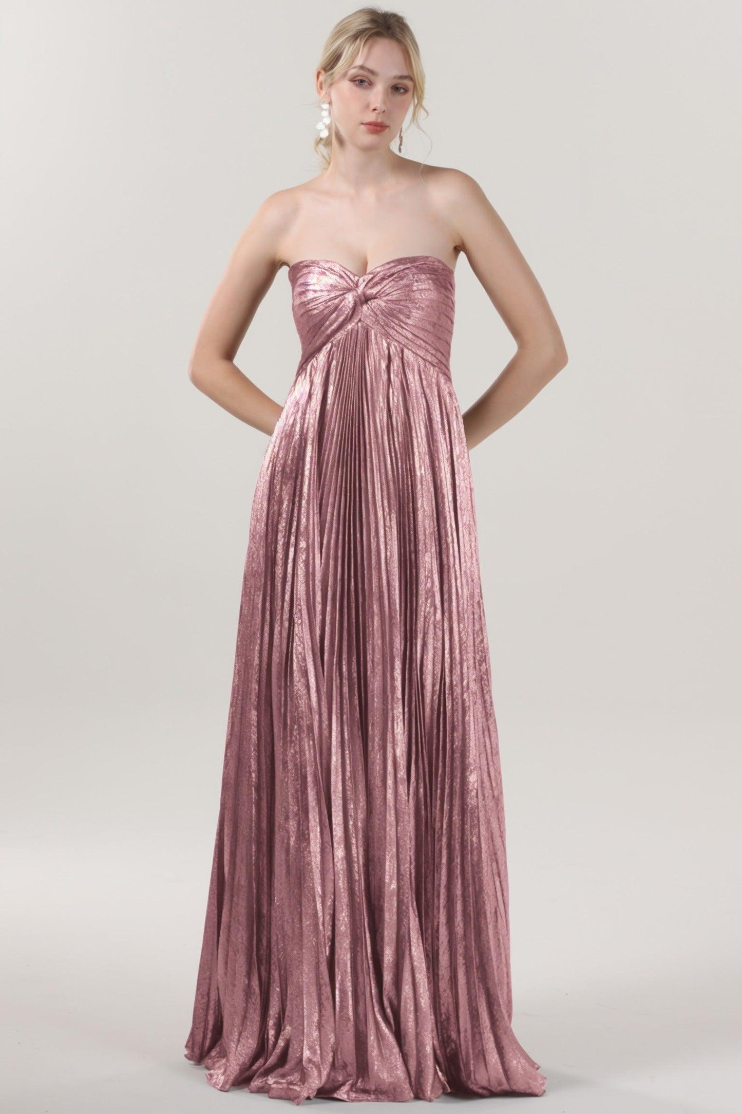 A-Line Maxi Metallic Formal Dress CS0654 - COCOMELODY