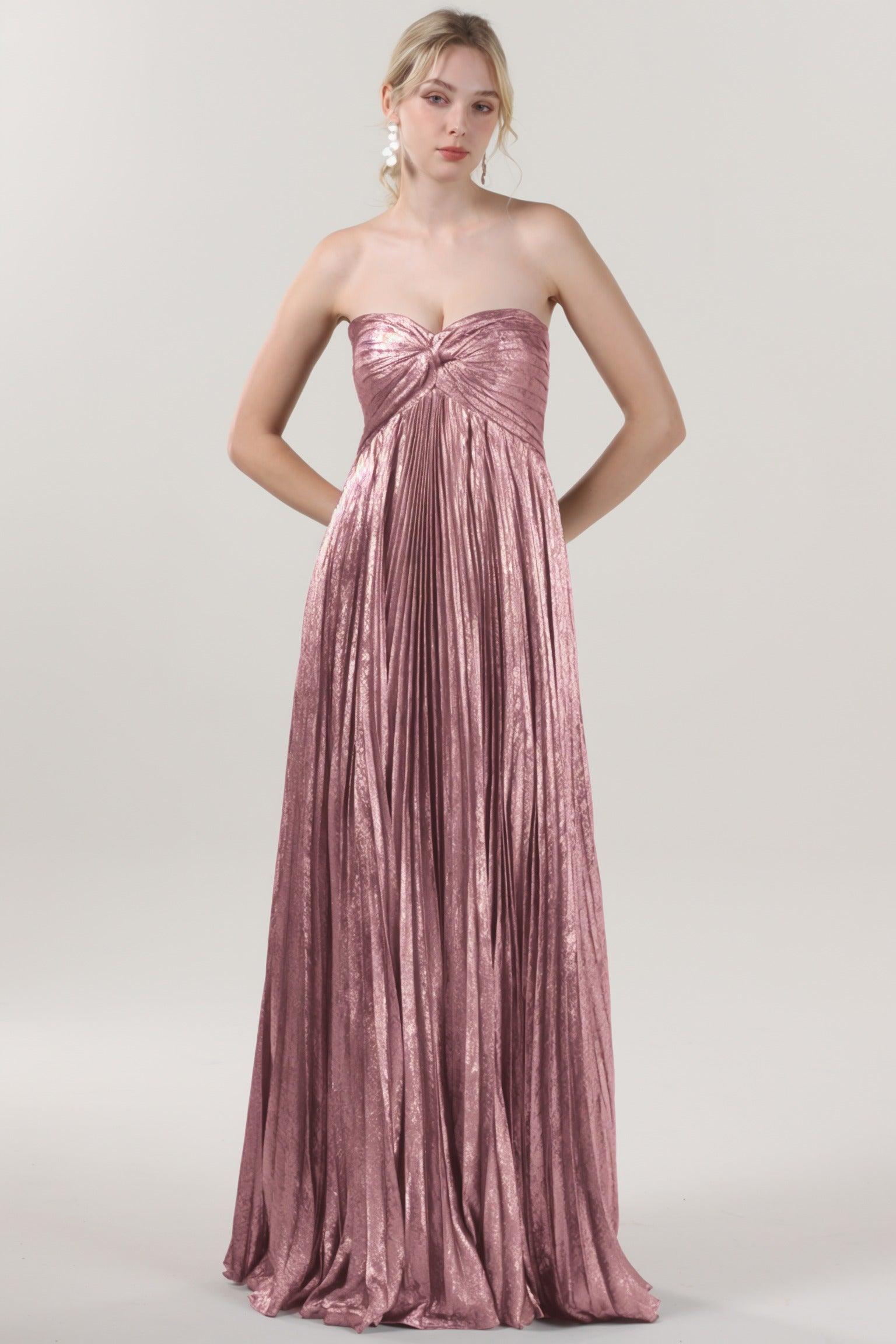 A-Line Maxi Metallic Formal Dress CS0654 - COCOMELODY
