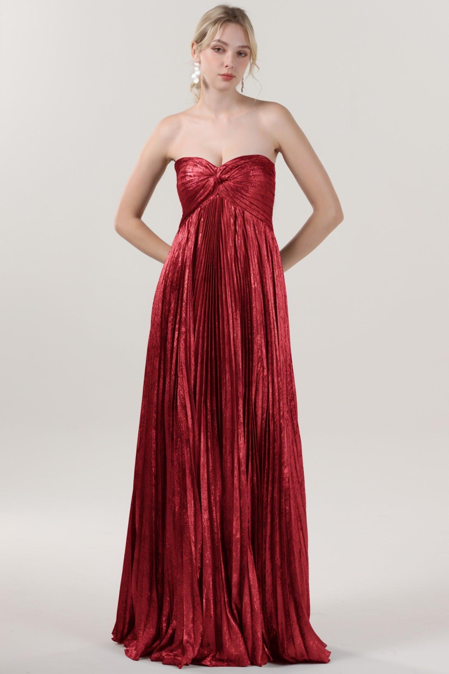 A-Line Maxi Metallic Formal Dress CS0654 - COCOMELODY