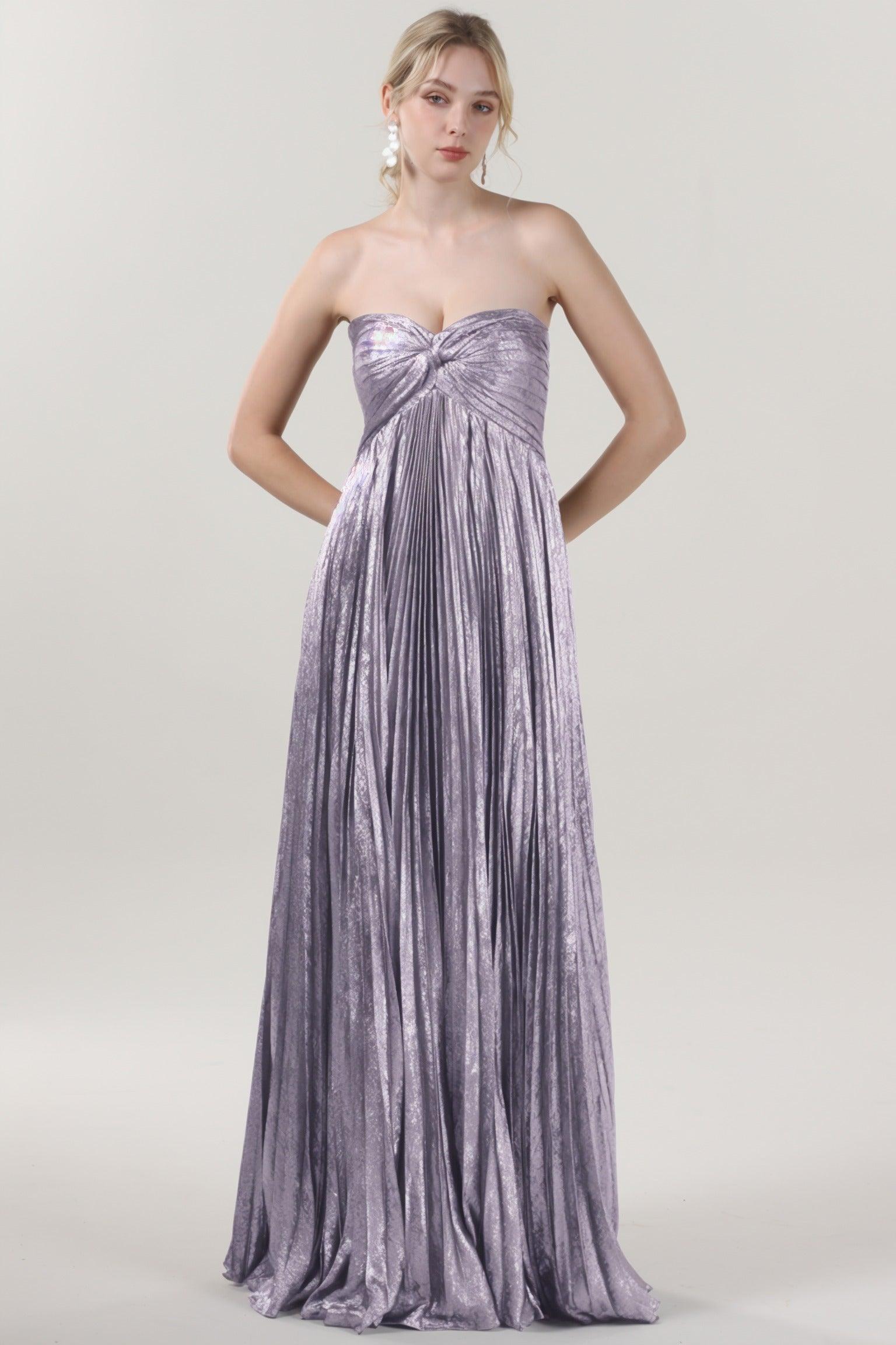 A-Line Maxi Metallic Formal Dress CS0654 - COCOMELODY