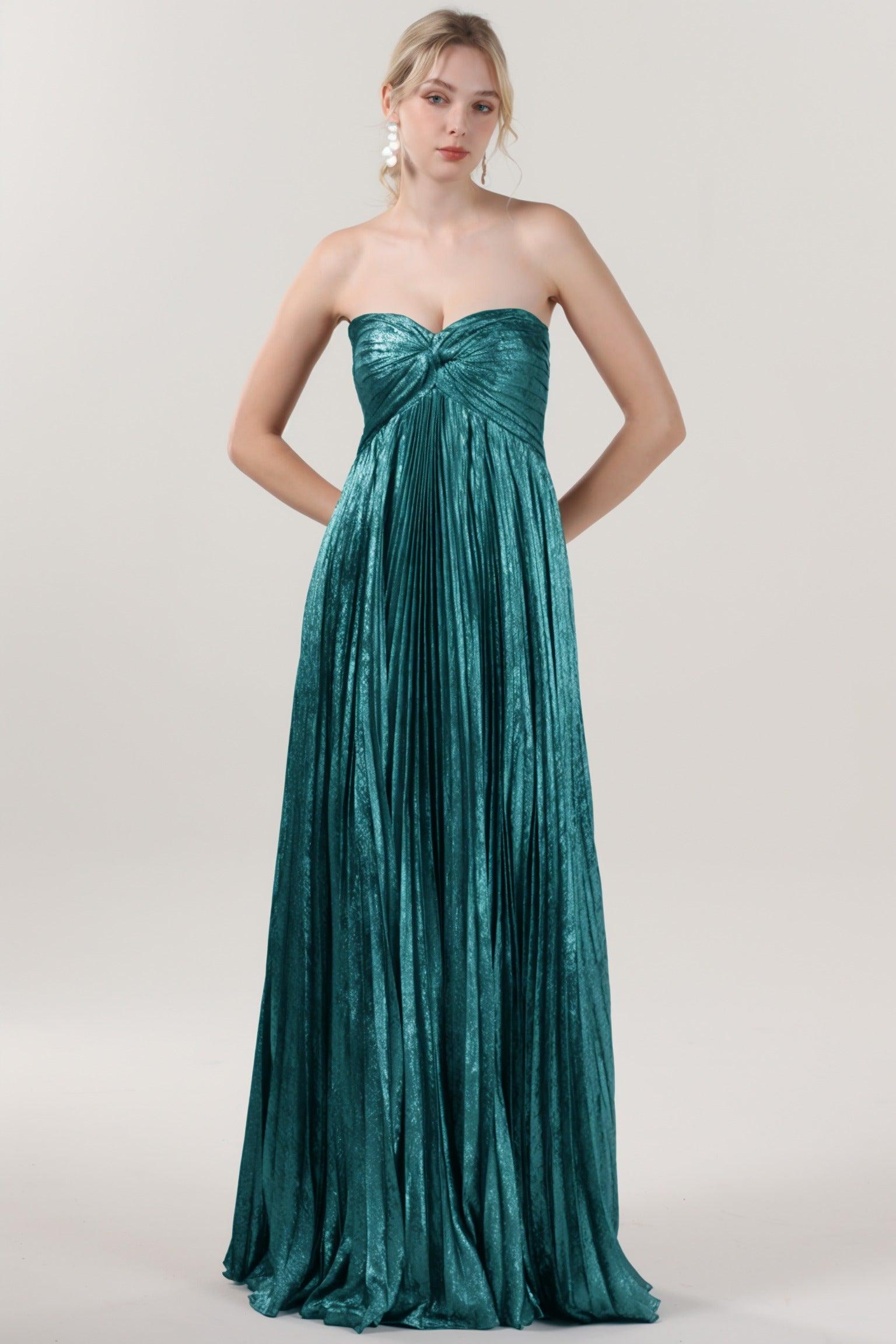 A-Line Maxi Metallic Formal Dress CS0654 - COCOMELODY