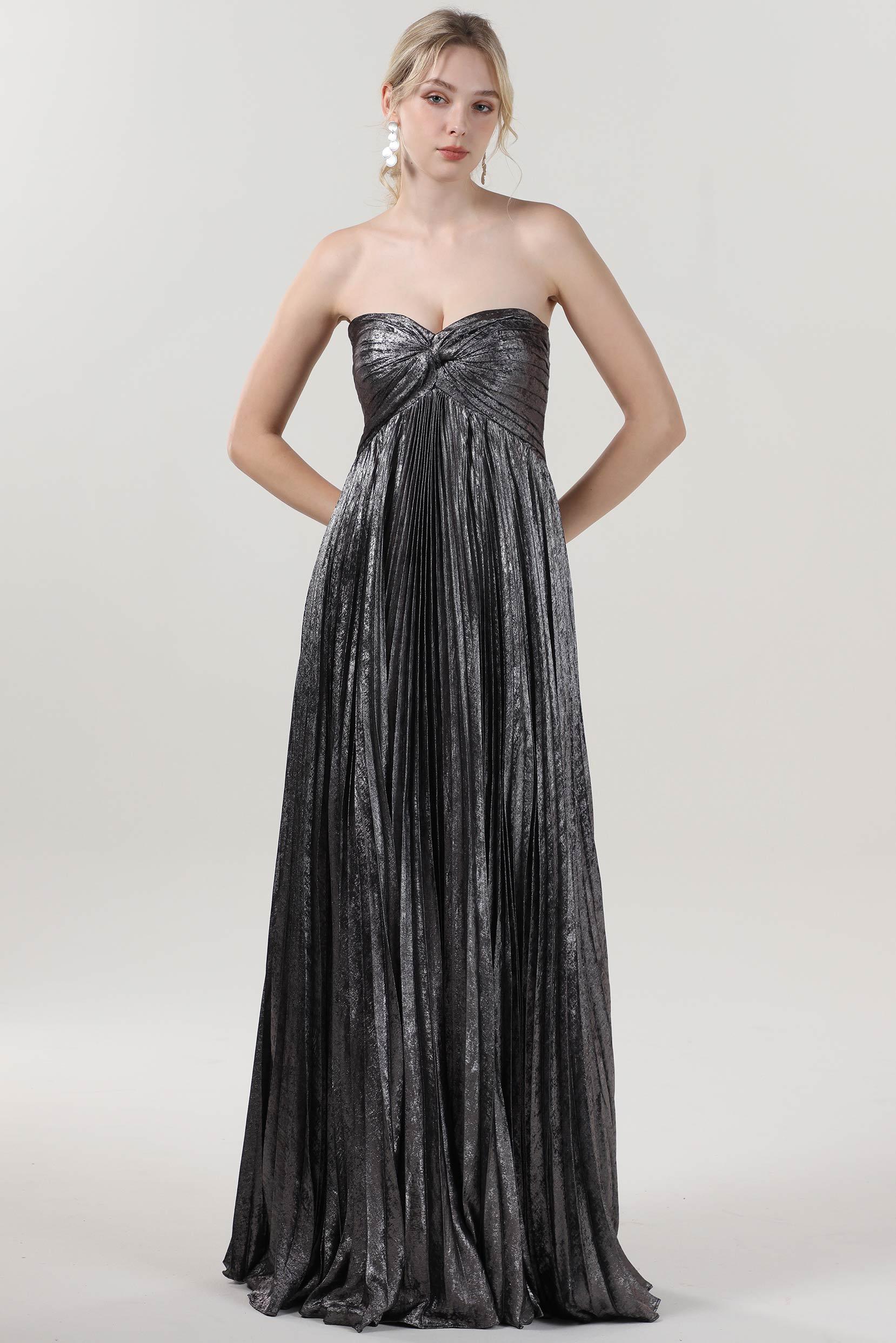 A-Line Maxi Metallic Formal Dress CS0654 - COCOMELODY