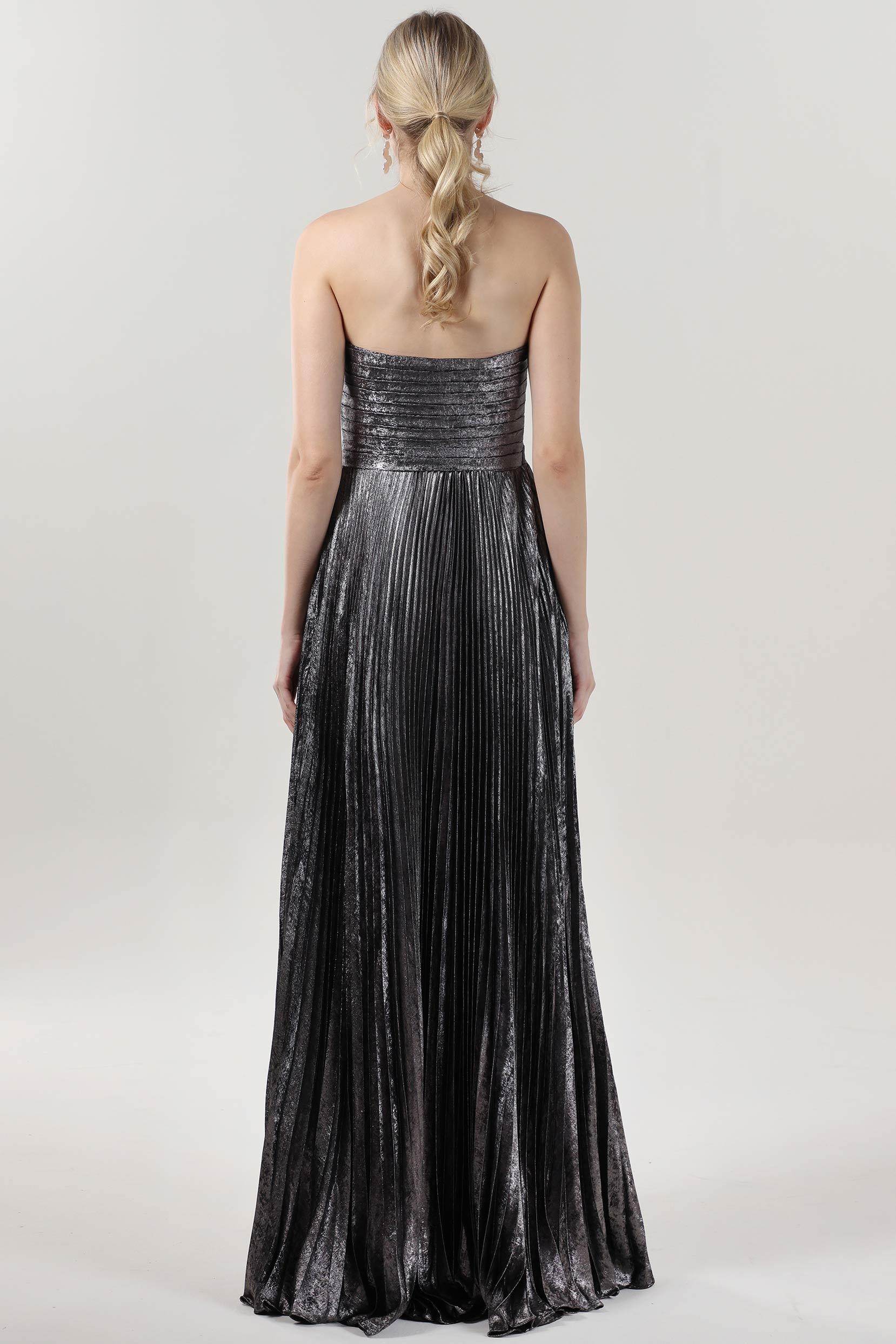 metallic ball gown prom dress Shop Sherri Hill 56112 Deep V Neckline A-Line Metallic Fabric Long Dress Evening Gown Prom Dress Sherri Hill 2024 Silver / 00