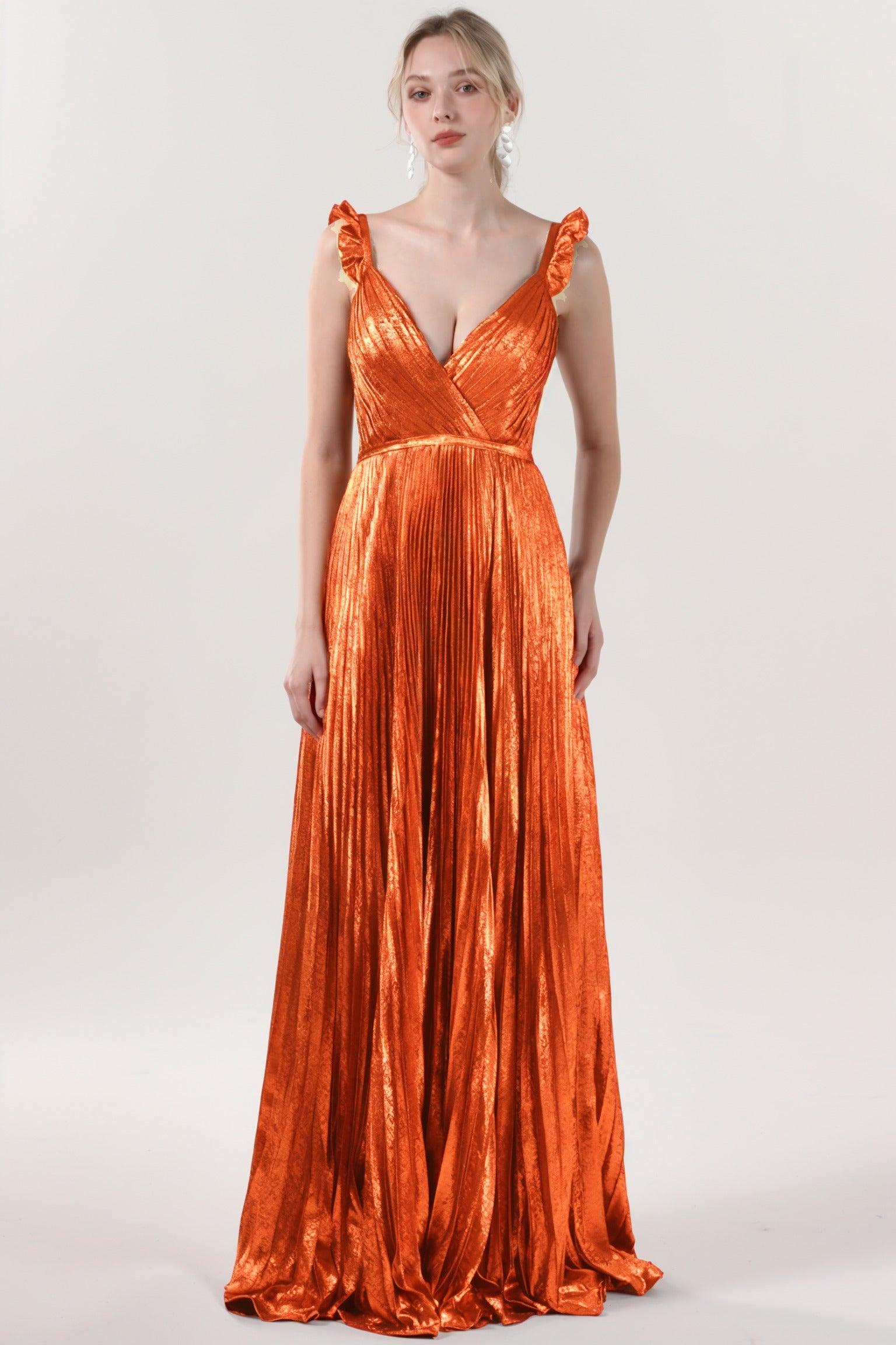 A-Line Maxi Metallic Formal Dress CS0655 - COCOMELODY
