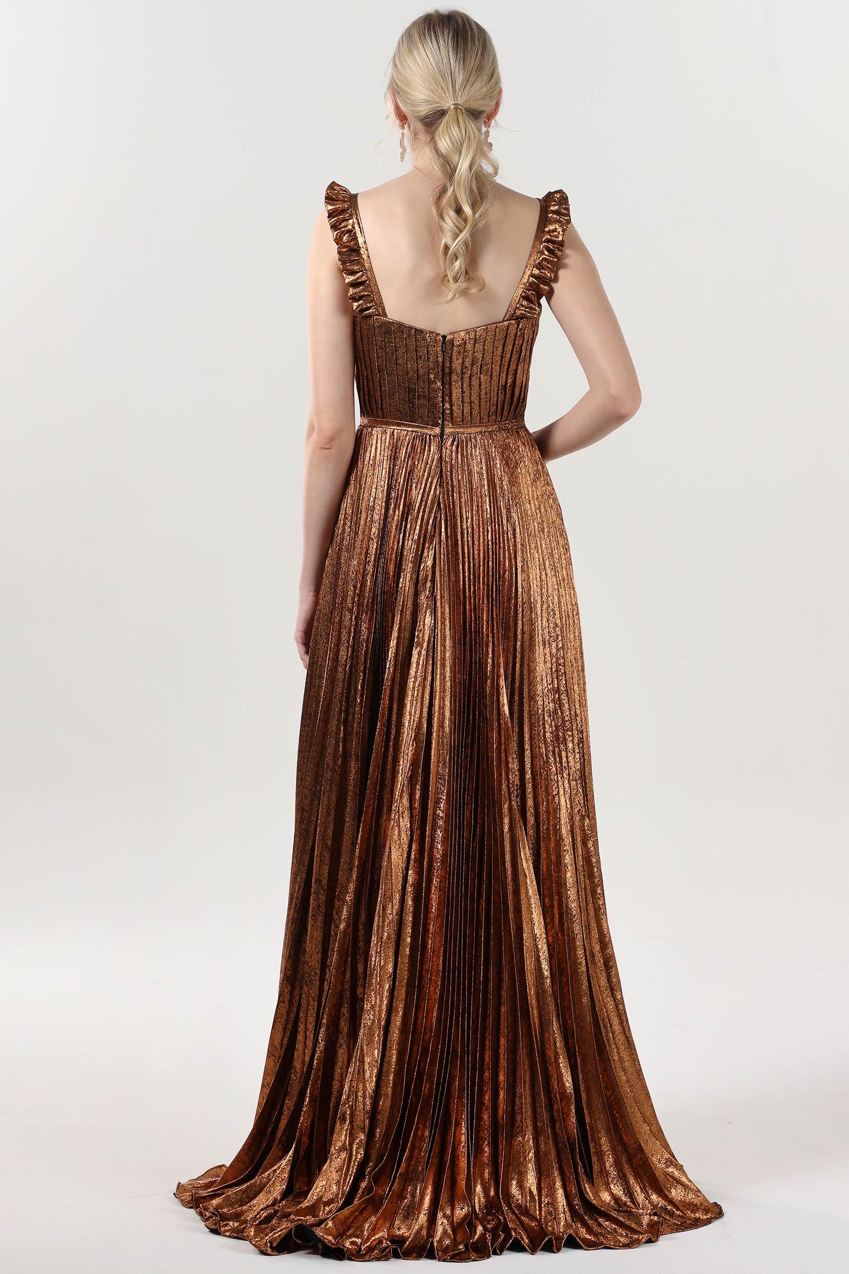 A-Line Maxi Metallic Formal Dress CS0655 - COCOMELODY
