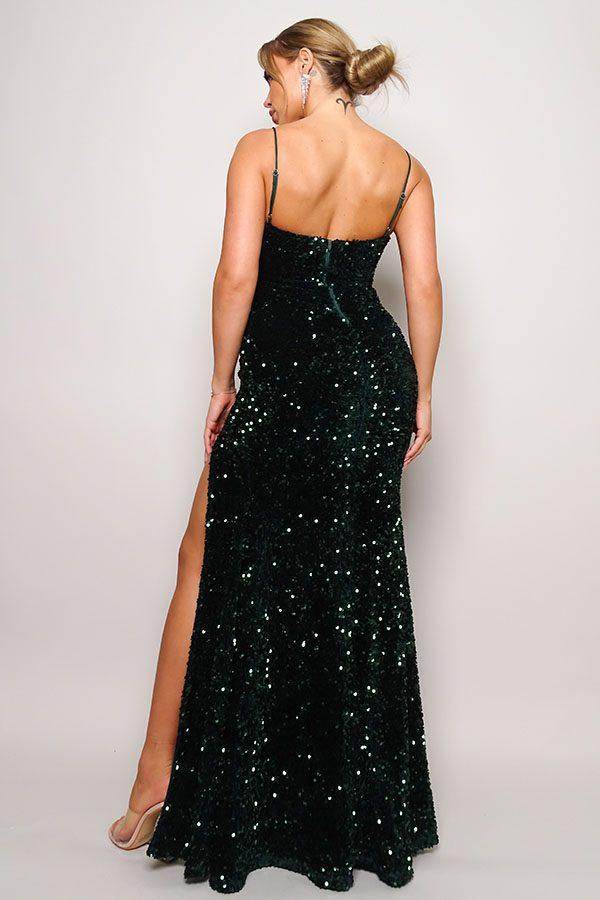 Sheath-Column Floor Length Polyester Spandex Dress COCOMELODY CS0675, 7 Days / Emerald / L