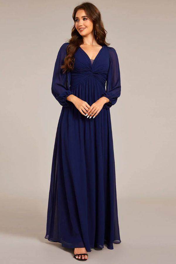 A-Line Maxi Chiffon Dress CS0681 - COCOMELODY