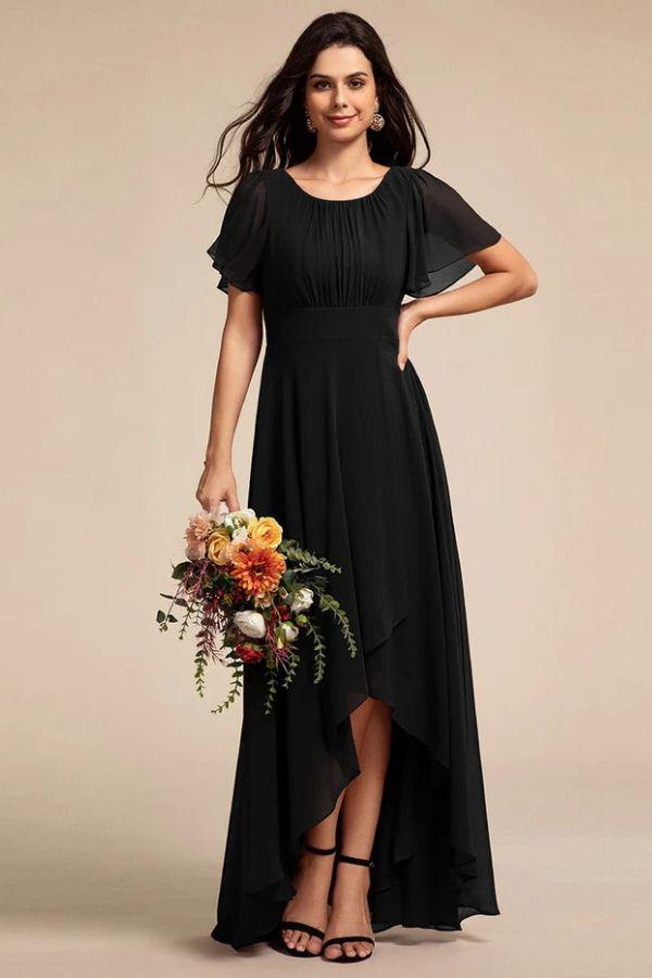 Asymmetrical Maxi Chiffon Dress CS0684 - COCOMELODY