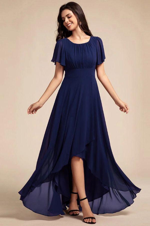 Asymmetrical Maxi Chiffon Dress CS0684 - COCOMELODY