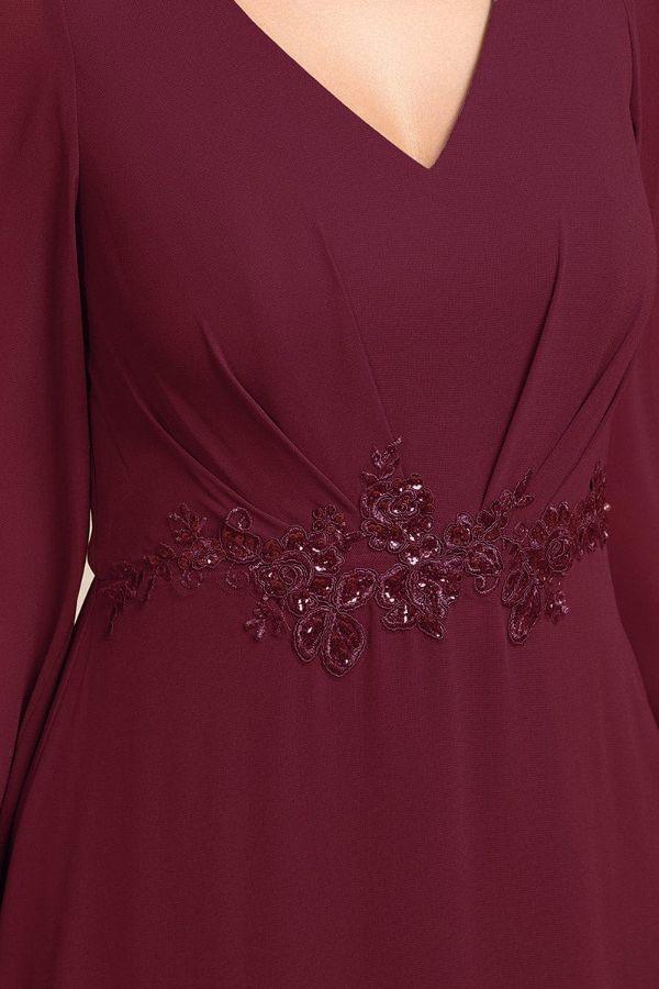 A-Line Midi Chiffon Dress CS0686 - COCOMELODY