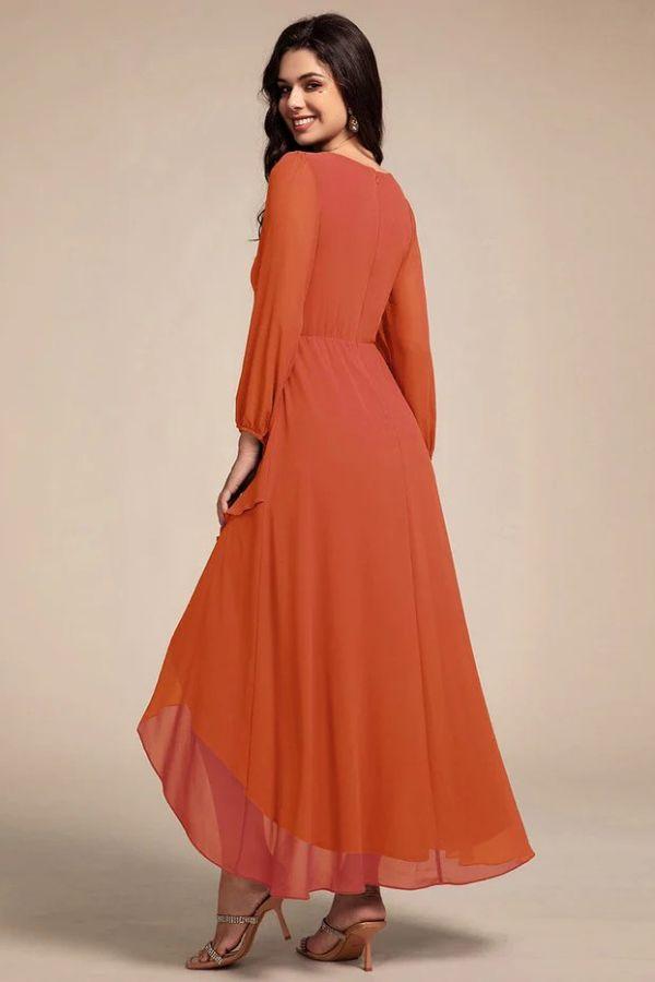 A-Line Midi Chiffon Dress CS0686 - COCOMELODY