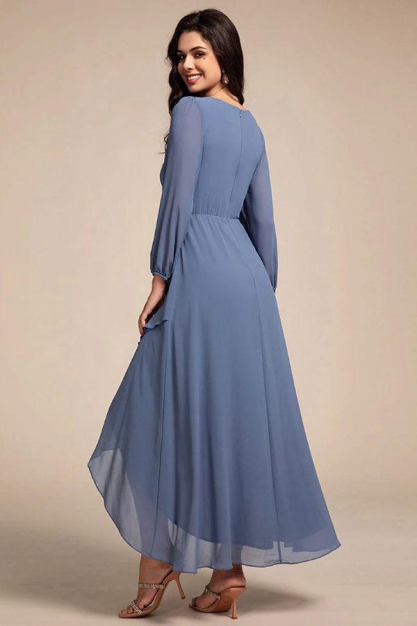 A-Line Midi Chiffon Dress CS0686 - COCOMELODY