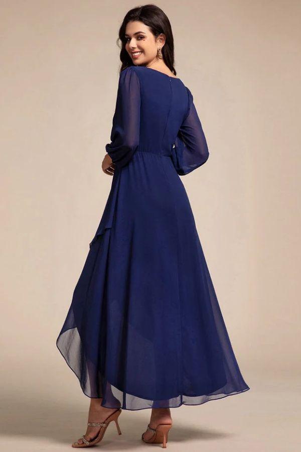 A-Line Midi Chiffon Dress CS0686 - COCOMELODY