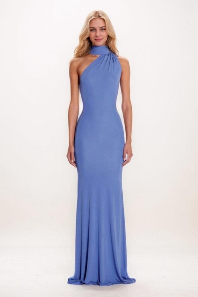 Mermaid Sweep-Brush Train Knitted Fabric Prom Dress CS0697 - COCOMELODY
