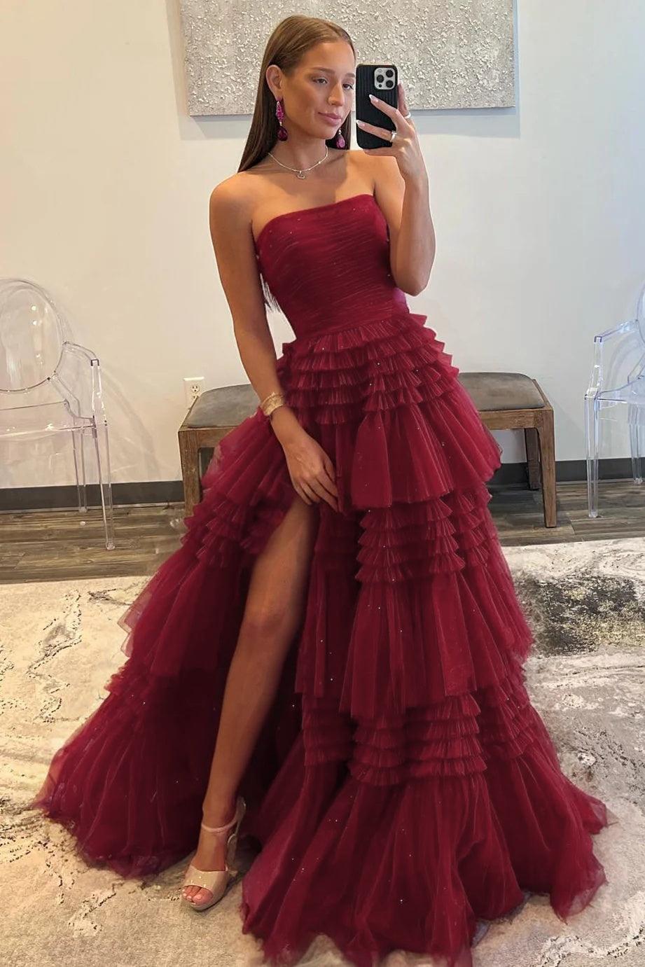 Ball Gown Court Train Tulle Prom Dress CS0700 - COCOMELODY