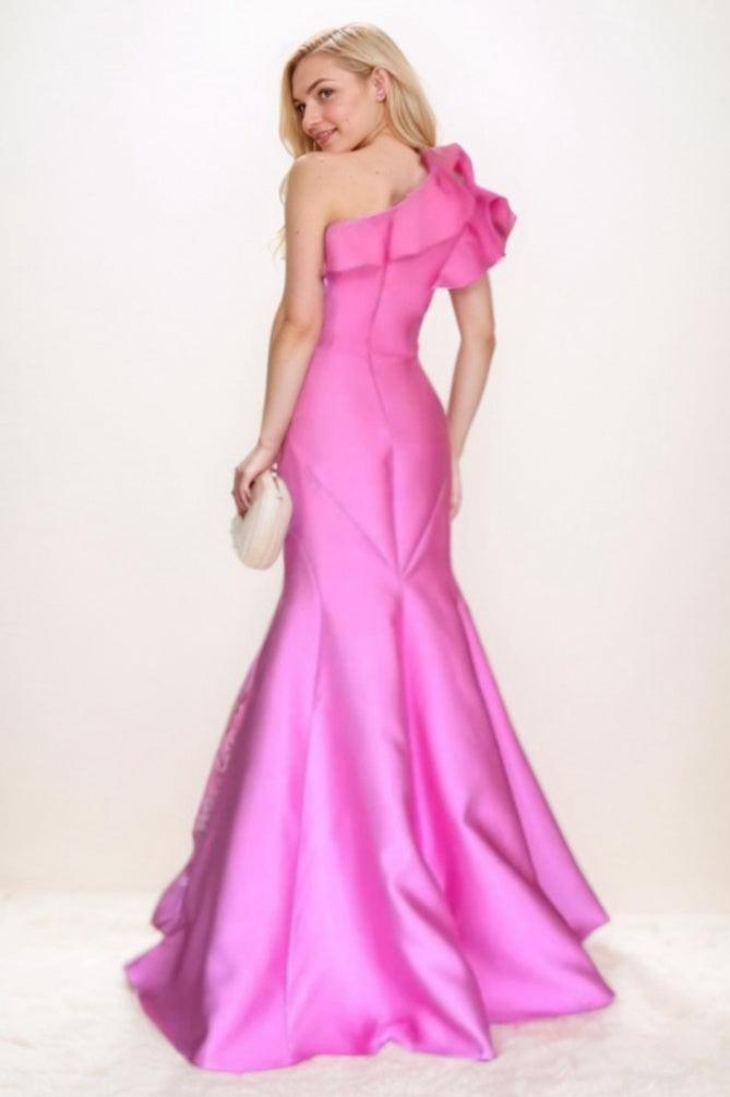 Trumpet-Mermaid Sweep-Brush Train Satin Prom Dress CS0712 - COCOMELODY
