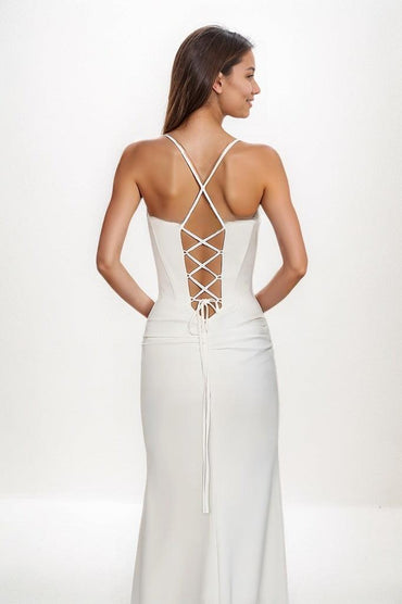 Sparkle V-Neck Jersey Prom Dresses With High Split CS0786 - COCOMELODY