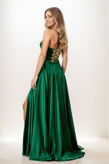 A-Line Off-The-Shoulder Detachable Straps Matte Satin Prom Dresses CS0827 - COCOMELODY