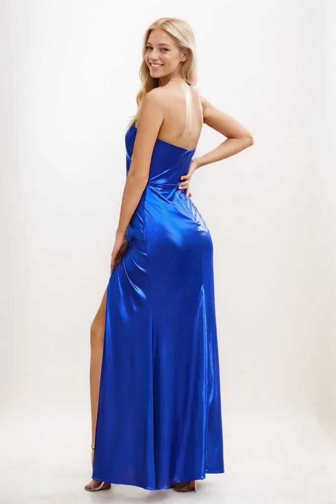 Sweetheart Pleated Sheath Prom Dresses With Slit CS0935
