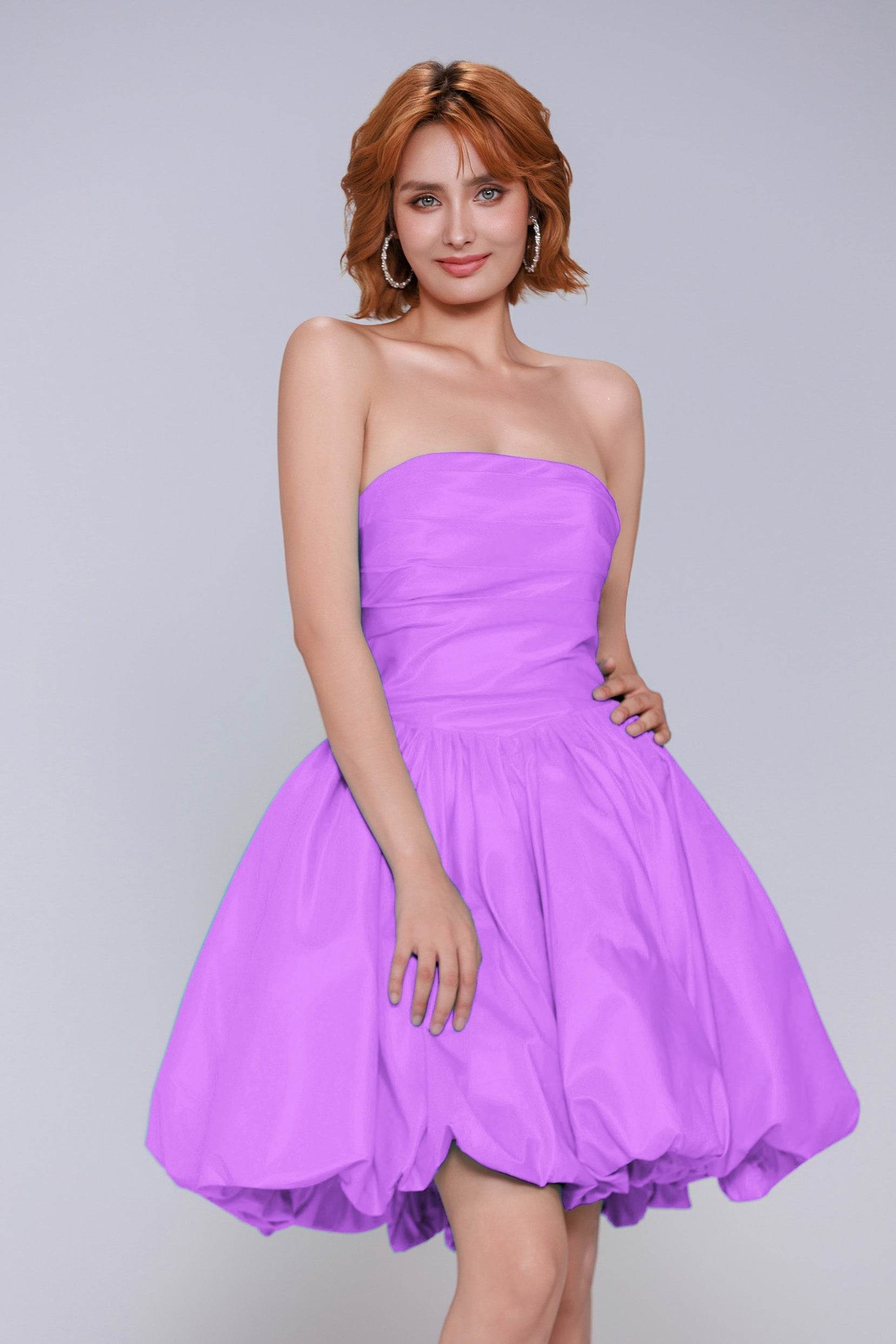purple acetate taffeta dress Taffeta Corset A-line Slit Gown by Rachel Allan 70871
