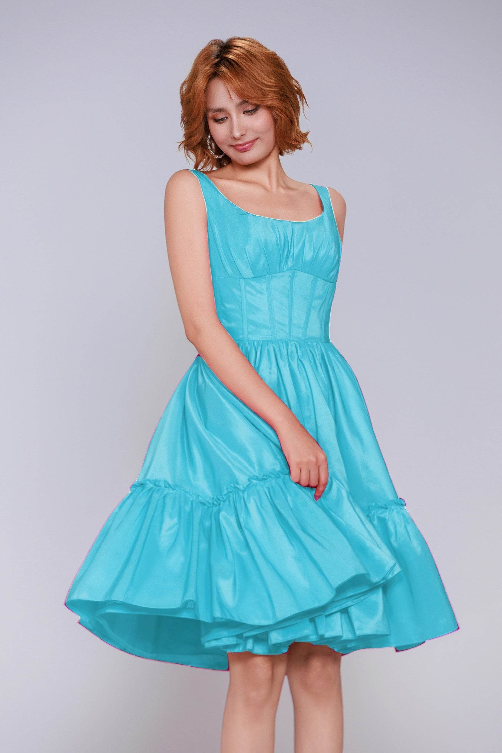 A-Line Mini Taffeta Homecoming Dress CS0952 - COCOMELODY