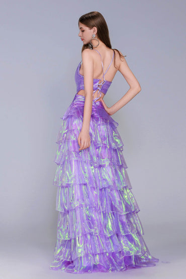 A-Line Maxi Organza Prom Dress CS0956 - COCOMELODY