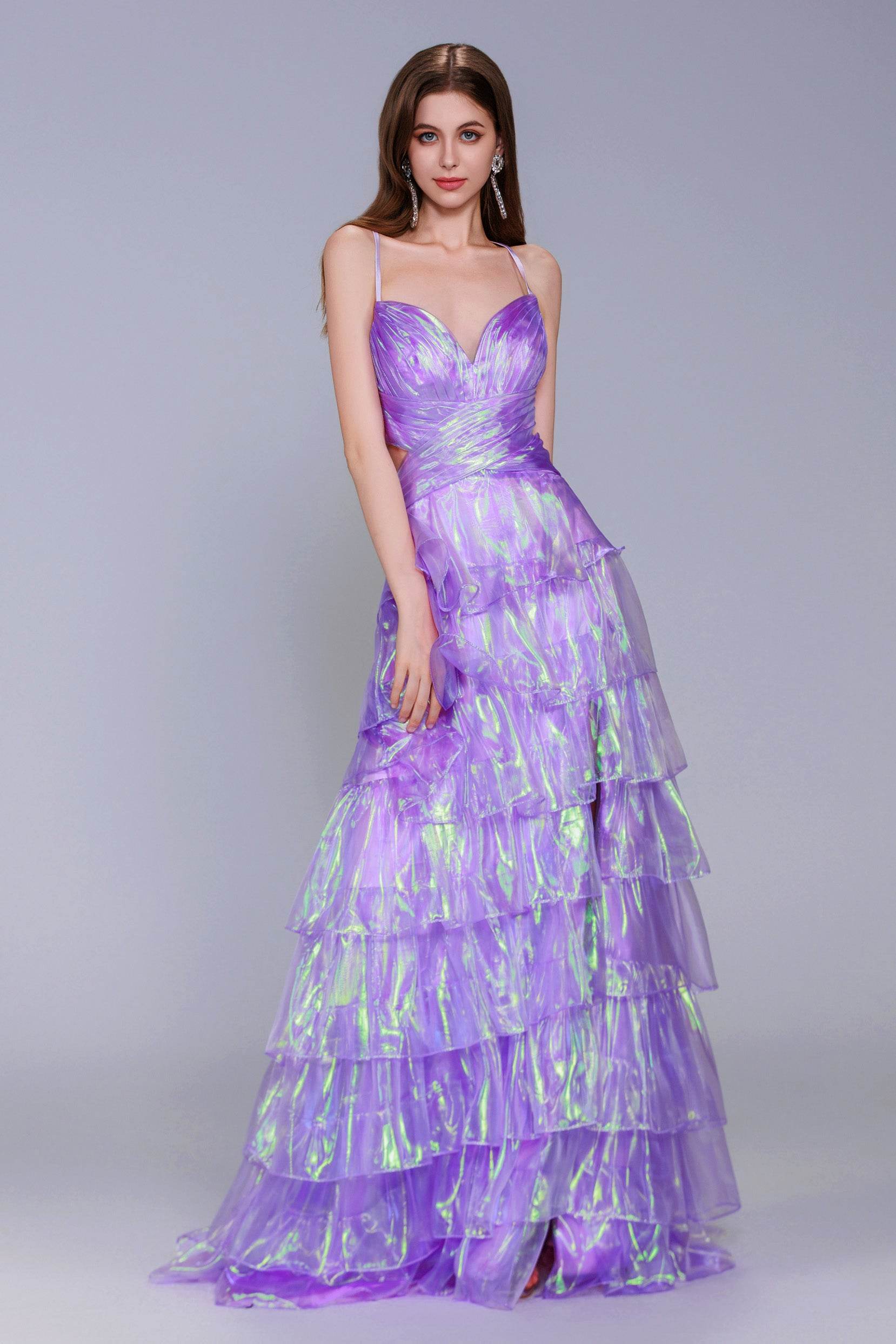 A-Line Maxi Organza Prom Dress CS0956 - COCOMELODY