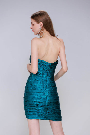 Sheath-Column Mini Metallic Homecoming Dress CS0966 - COCOMELODY