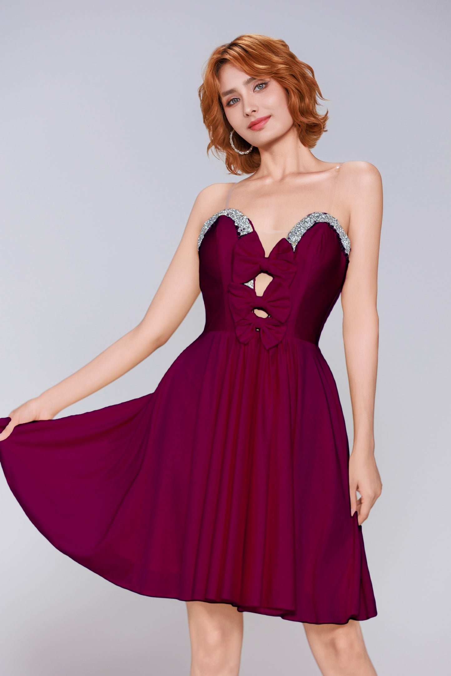 A-Line Mini Stretch Crepe Homecoming Dress CS0980