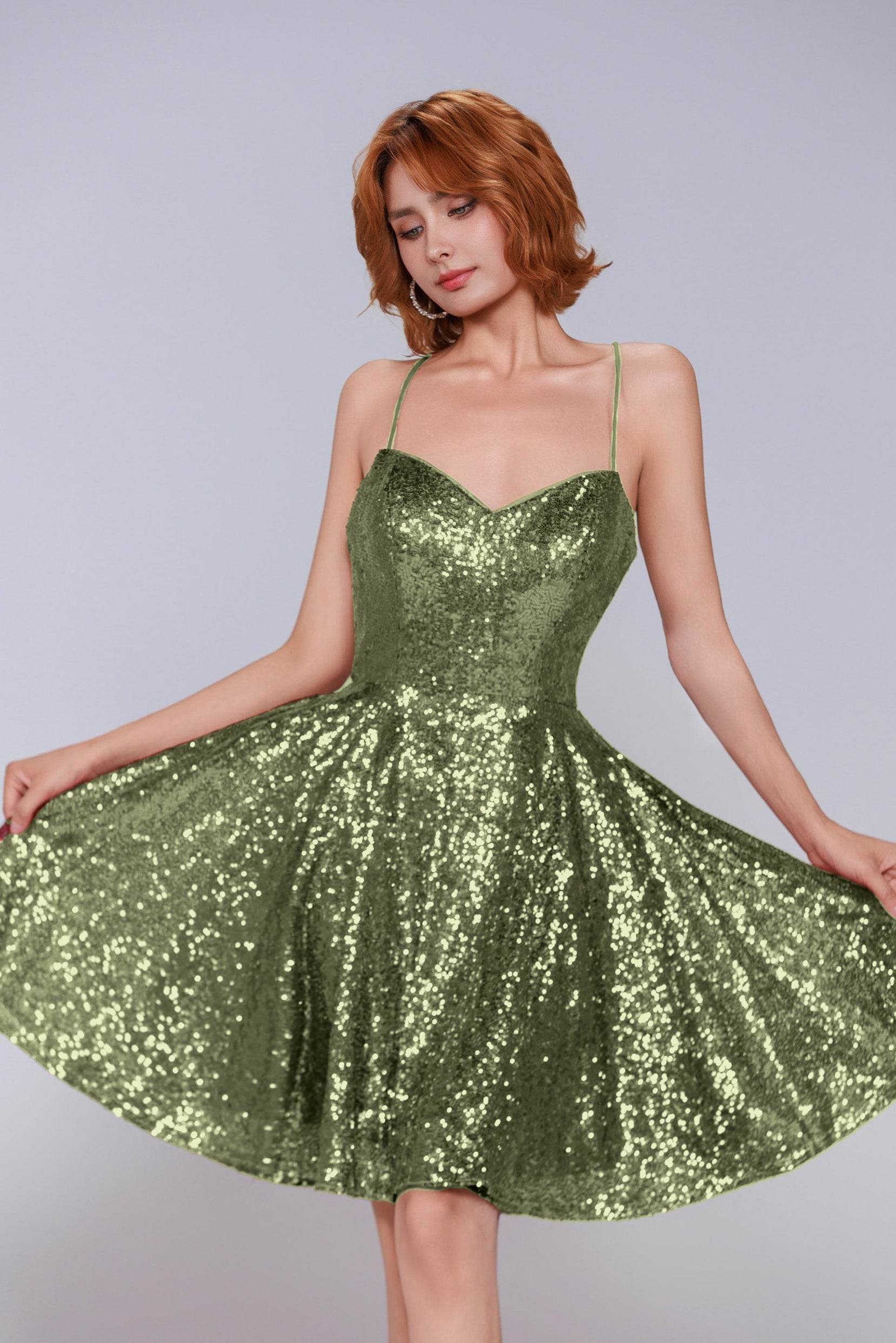 A-Line Mini Sequined Homecoming Dress CS0983 - COCOMELODY