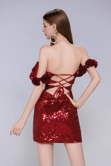 Sheath-Column Mini Sequined Homecoming Dress CS0984 - COCOMELODY