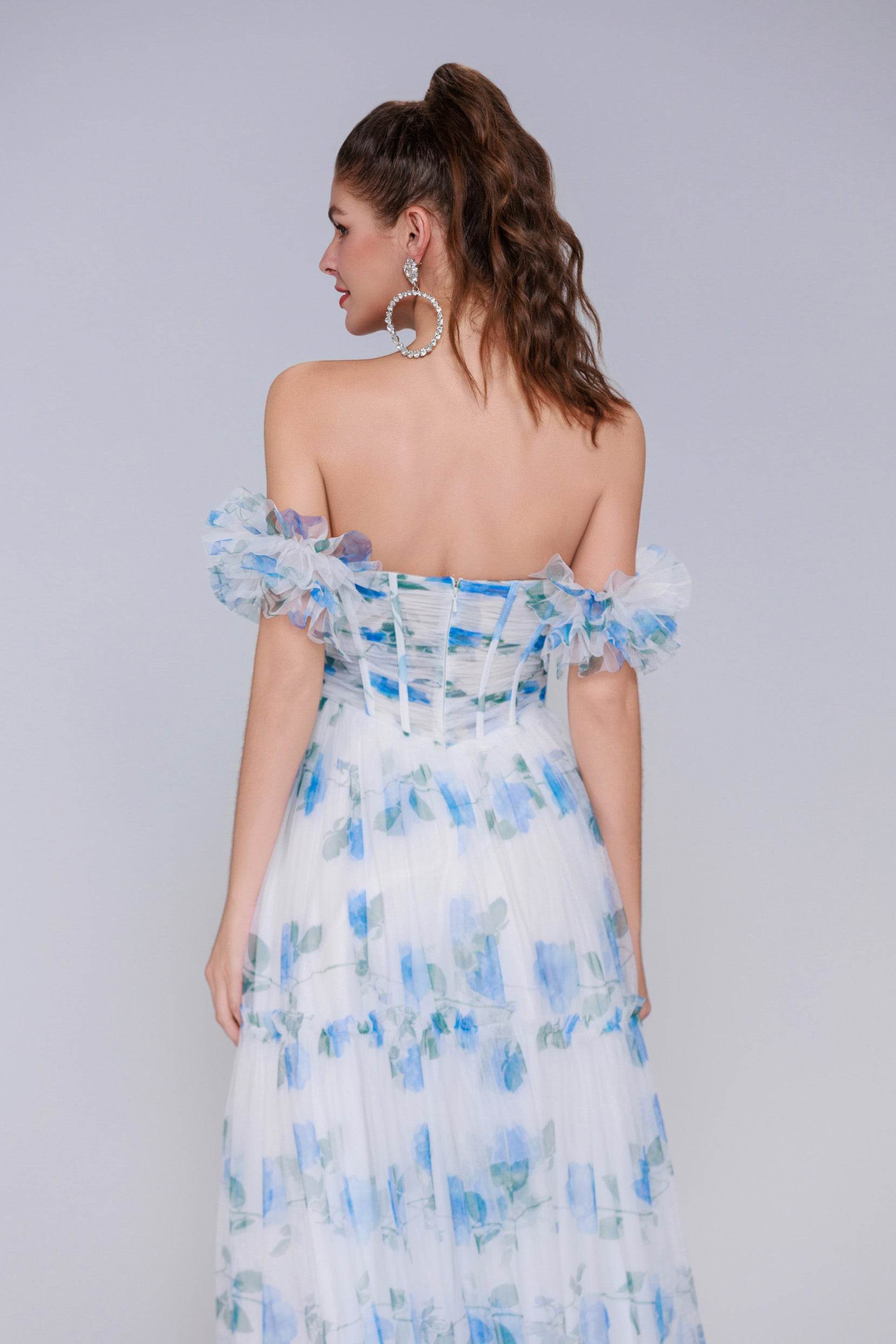cocomelody prom dresses Cocomelody A-Line Floor-Length Tulle Prom Dress CS0412, Sea Pink