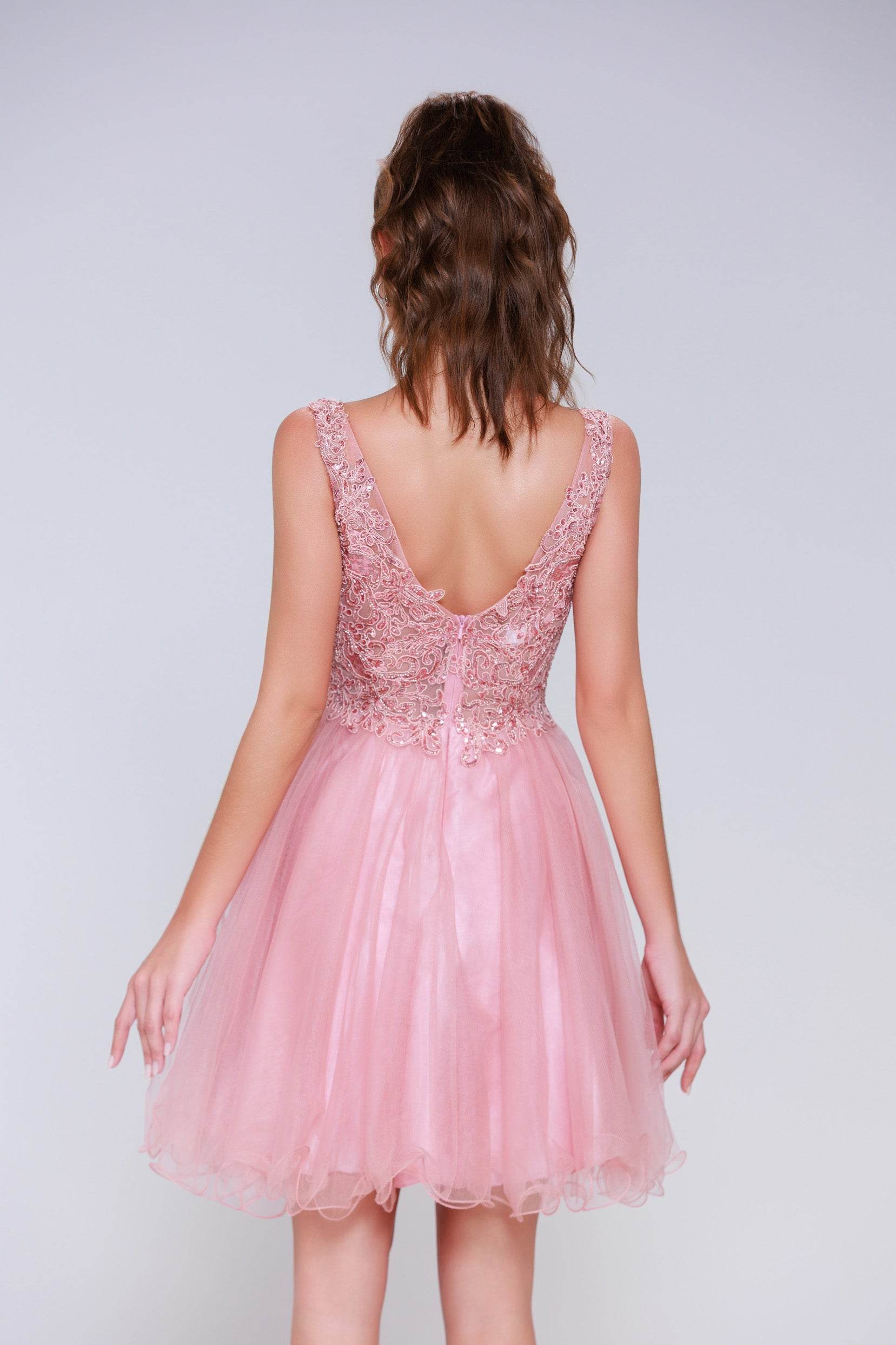 A-Line Mini Tulle Homecoming Dance Dresses COCOMELODY CS0995 A-Line Mini Tulle Homecoming Dance Dresses COCOMELODY CS0995