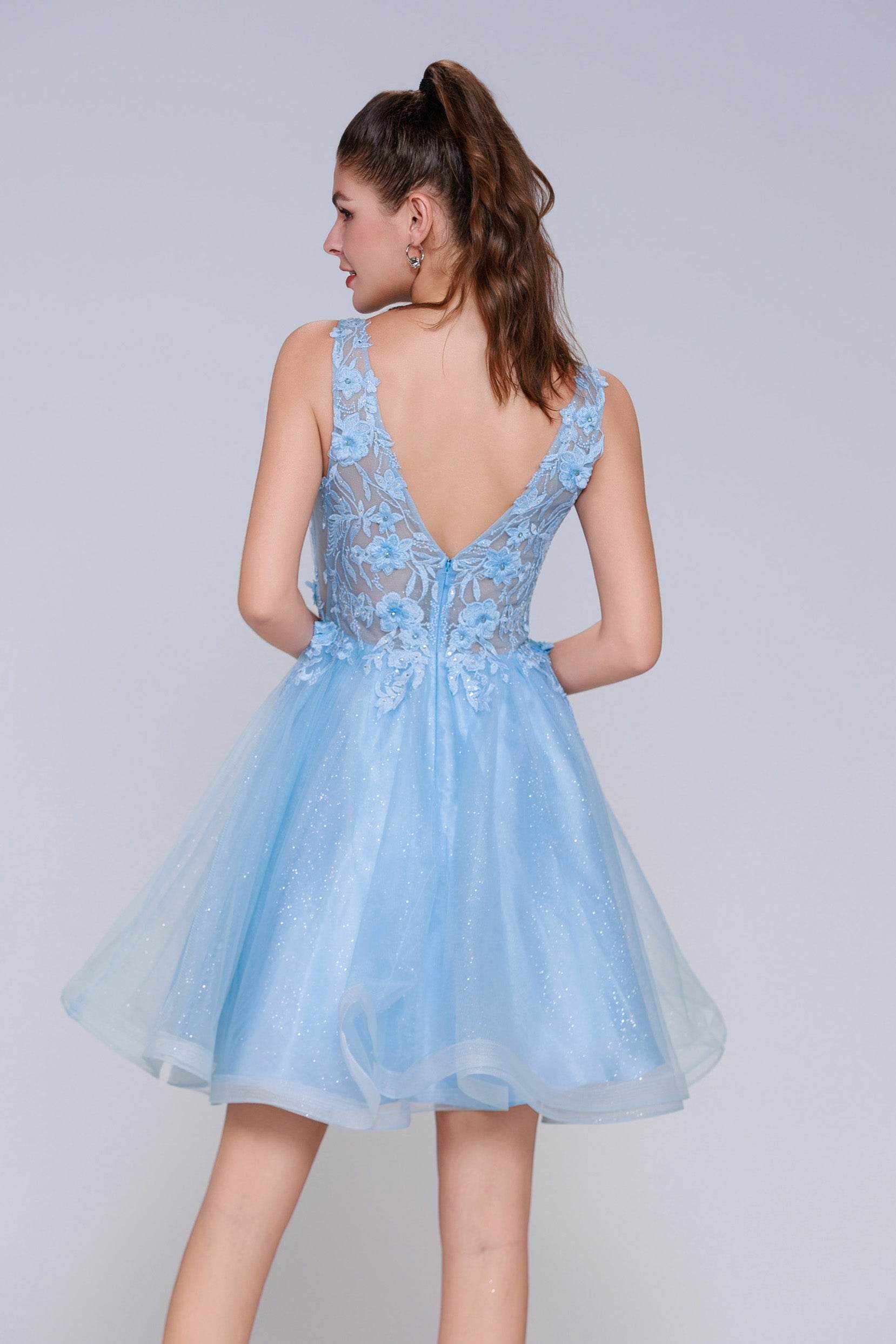 A-Line Mini Tulle Custom Homecoming Dresses COCOMELODY CS1001, Black A-Line Mini Tulle Custom Homecoming Dresses COCOMELODY CS1001, Black