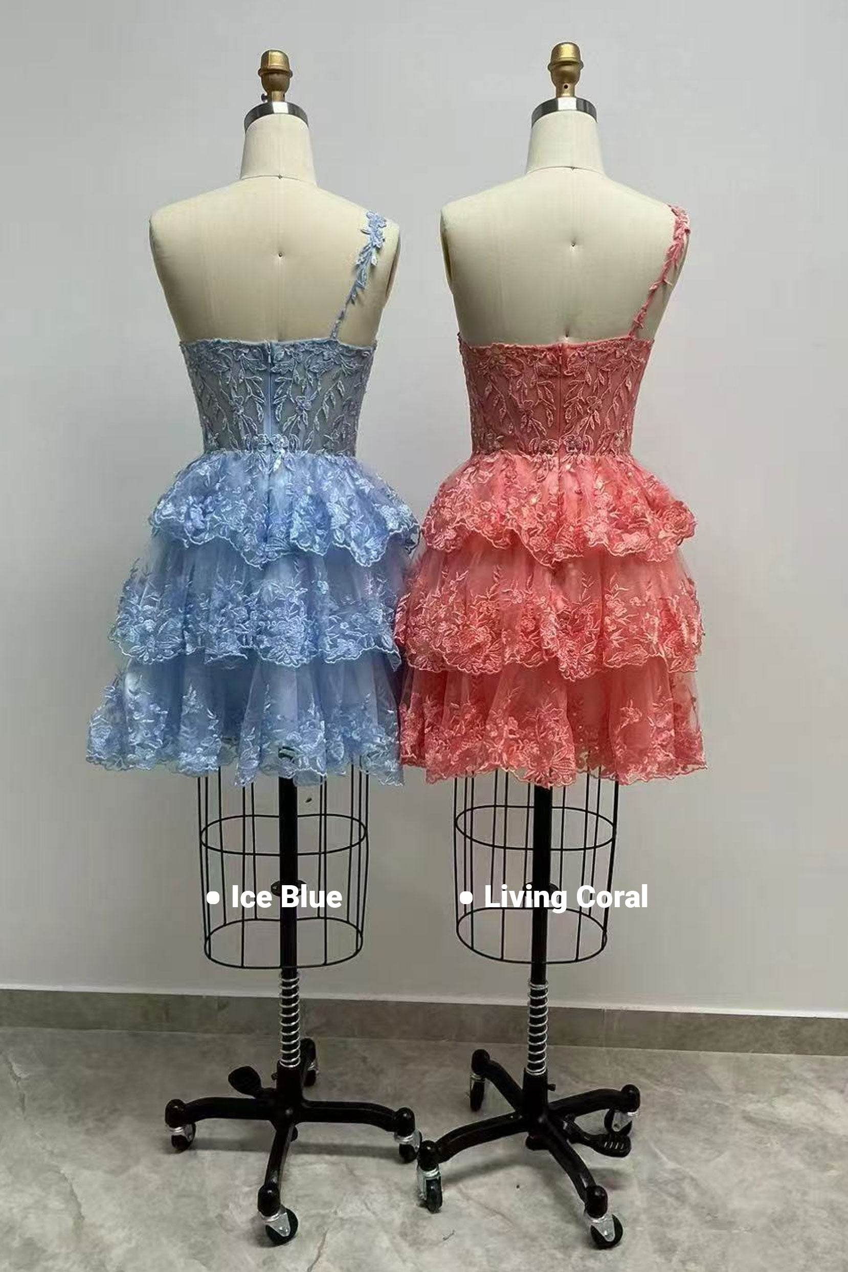 Ball Gown Mini Tulle Short Homecoming Dresses COCOMELODY CS1011, Living Coral Ball Gown Mini Tulle Short Homecoming Dresses COCOMELODY CS1011, Living Coral