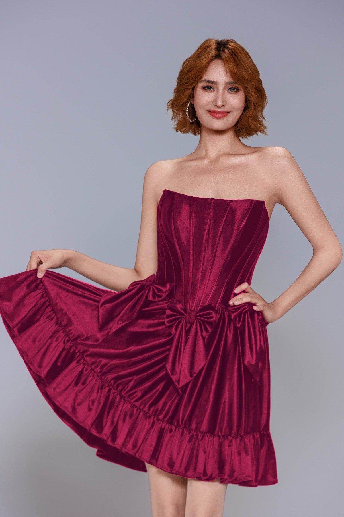 good places to get homecoming dresses Red Satin Off The Shoulder Short Homecoming Dress, Green / 10 main image 0