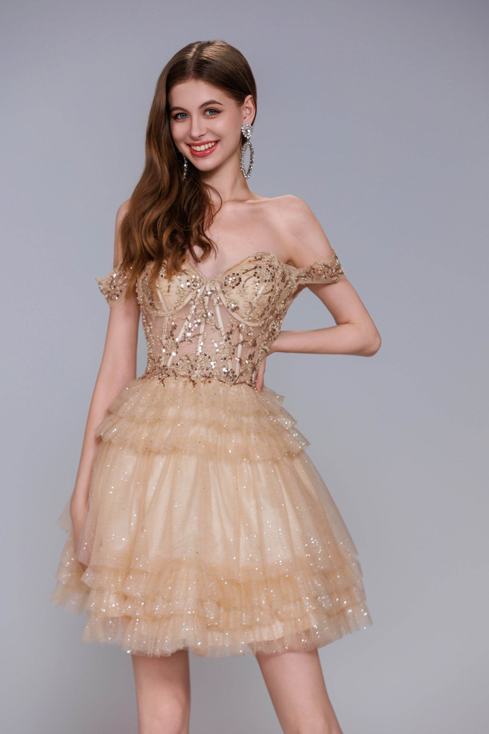 A-Line Mini Tulle Homecoming Dress CS1032 - COCOMELODY