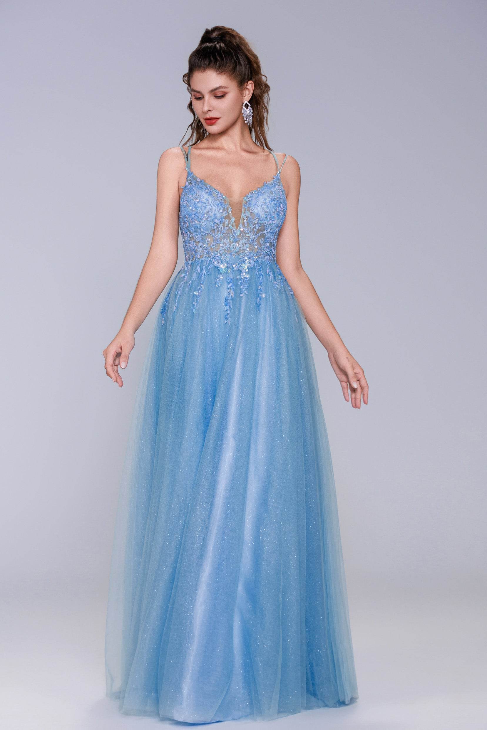 maxi blue prom dresses Ava Presley 39214 Size 2 Violet Long Fitted Satin Maxi Slit Prom Dress Crystal Corset Bodice Formal Gown