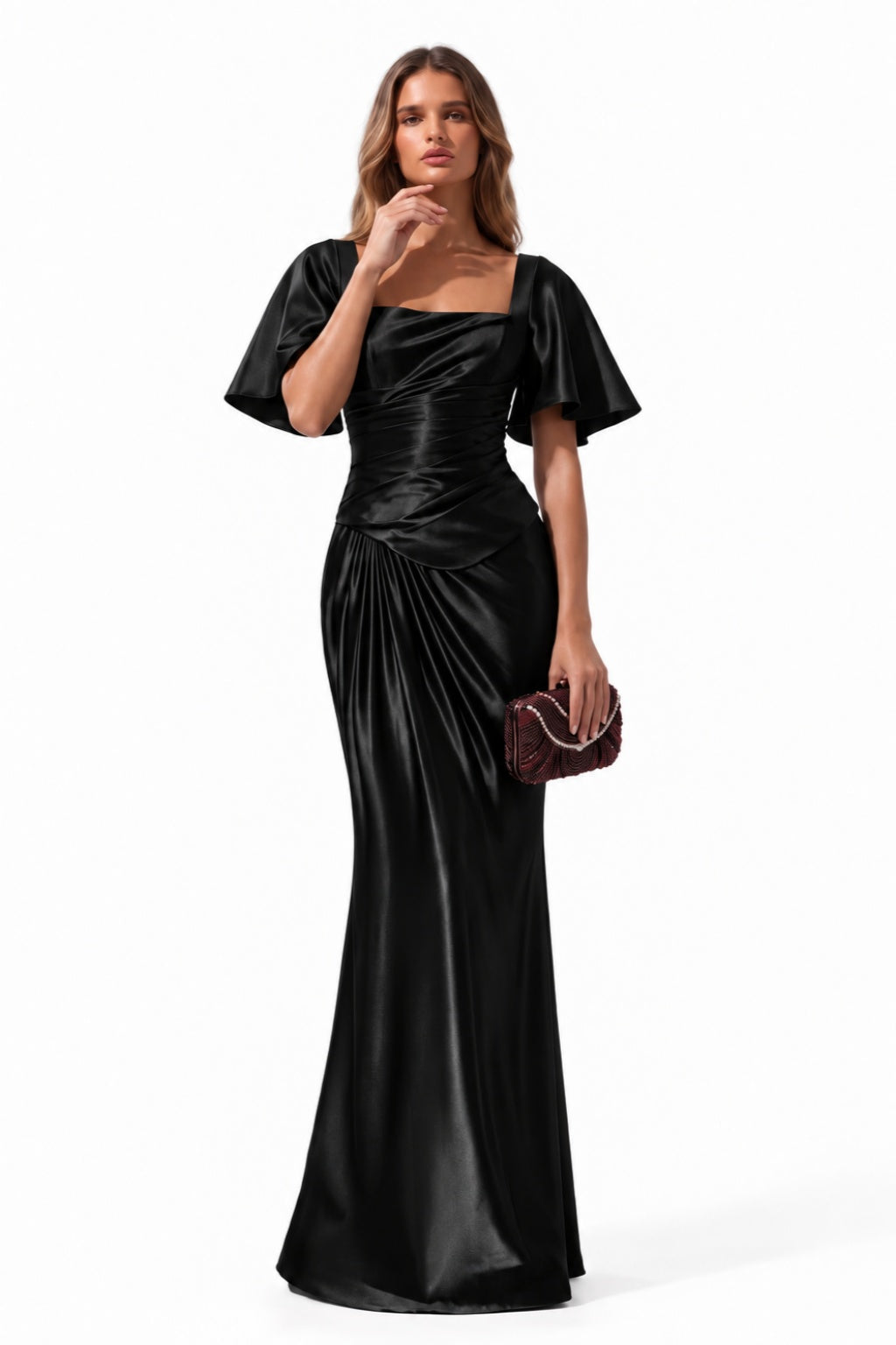 Trumpet-Mermaid Floor Length Stretch Satin Special Occasion Dress CS1077 - Black - COCOMELODY