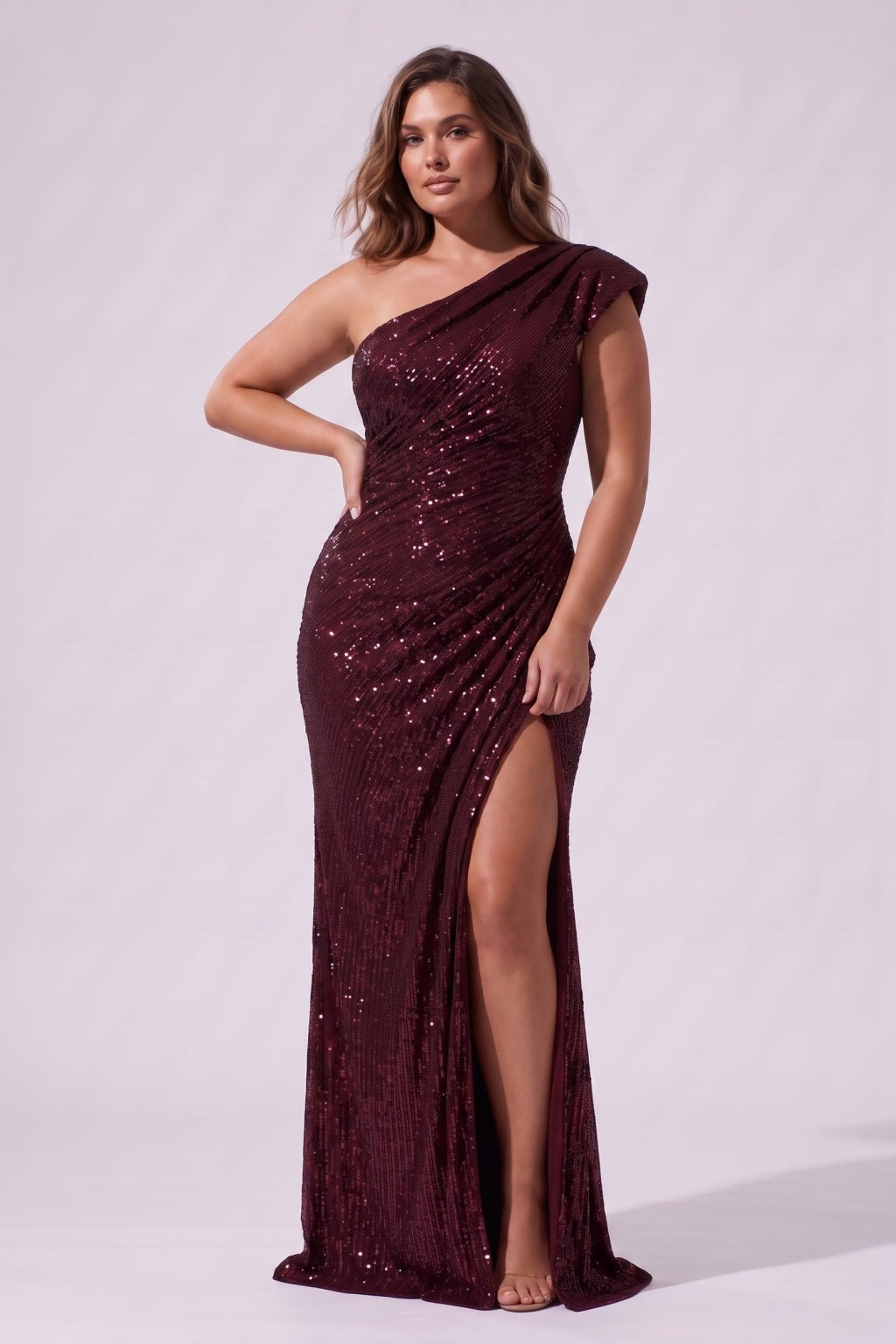 Sheath-Column Floor Length Sequined Special Occasion Dress CS1082 - Wine - COCOMELODY