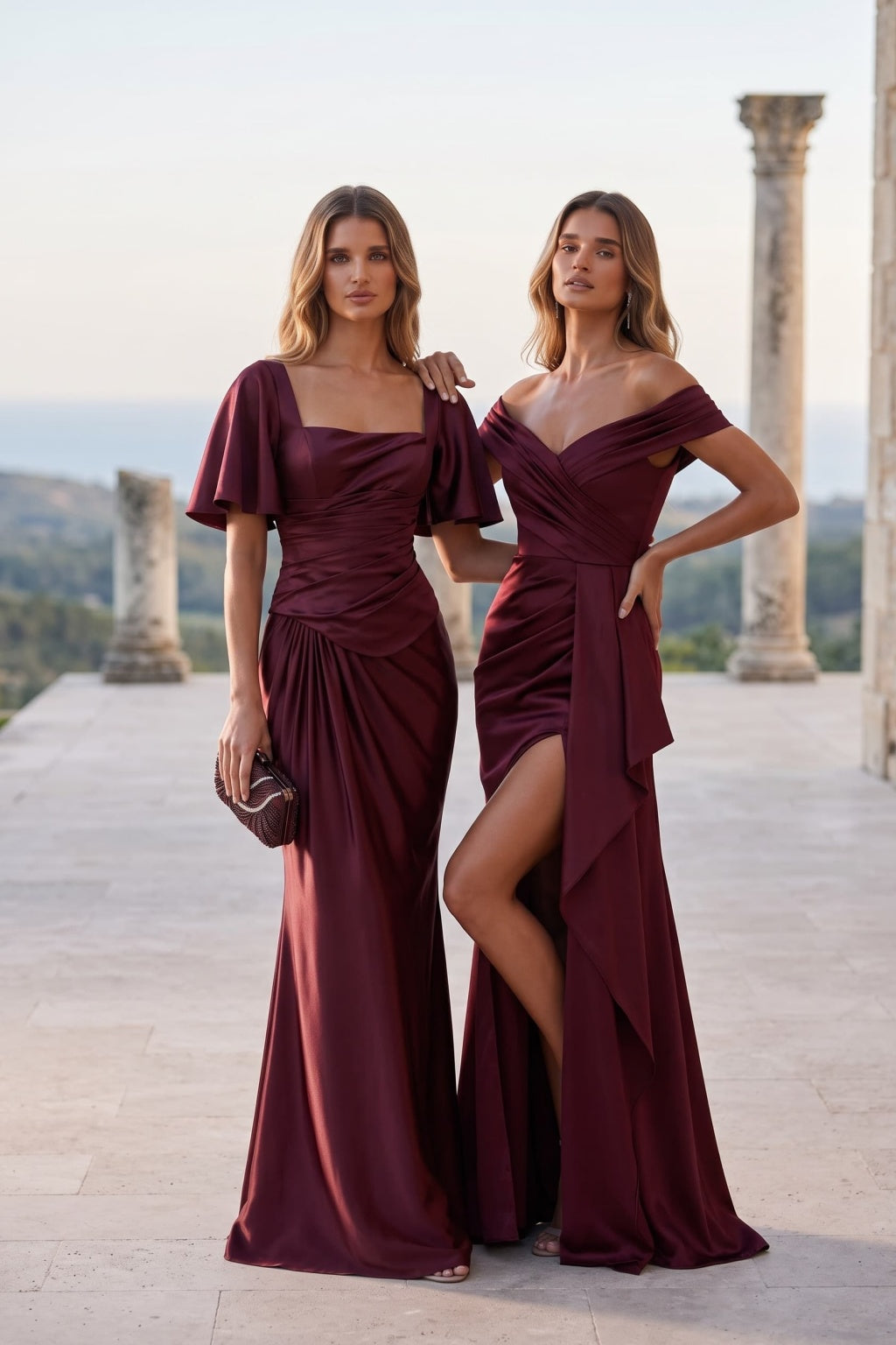 Trumpet-Mermaid Floor Length Stretch Satin Special Occasion Dress CS1087 - Wine - COCOMELODY