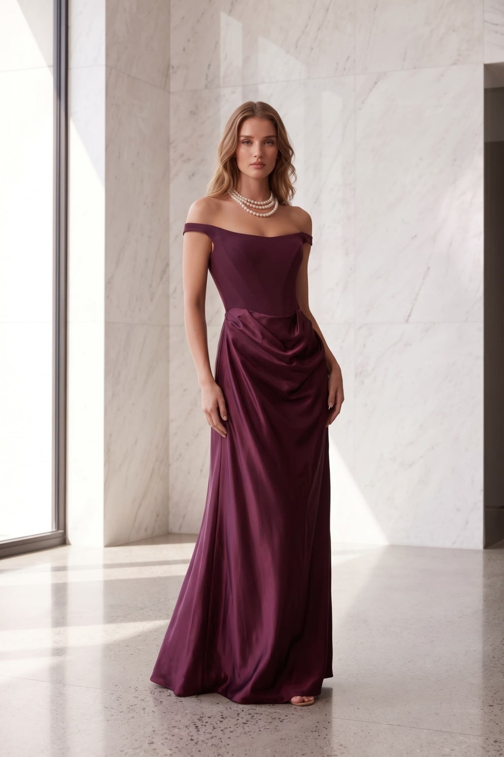 Sheath Floor Length Elastic Cloth Acetate Satin Special Occasion Dress CS1091